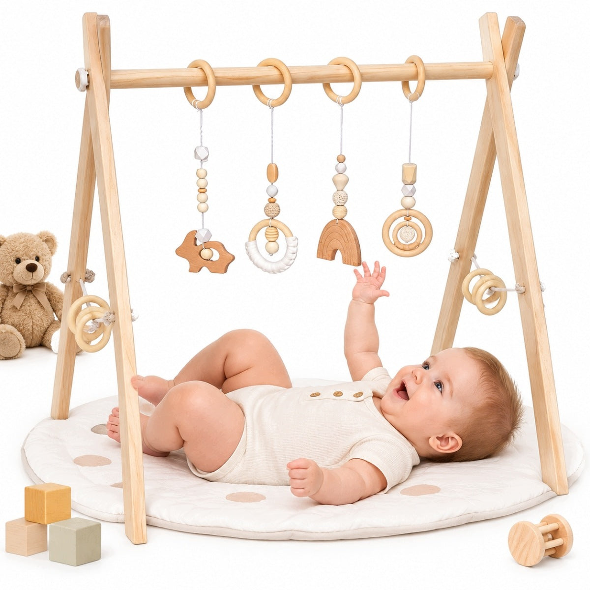 NEW EDUCATIONAL STAND WOODEN BABY GYM FOR BABIES