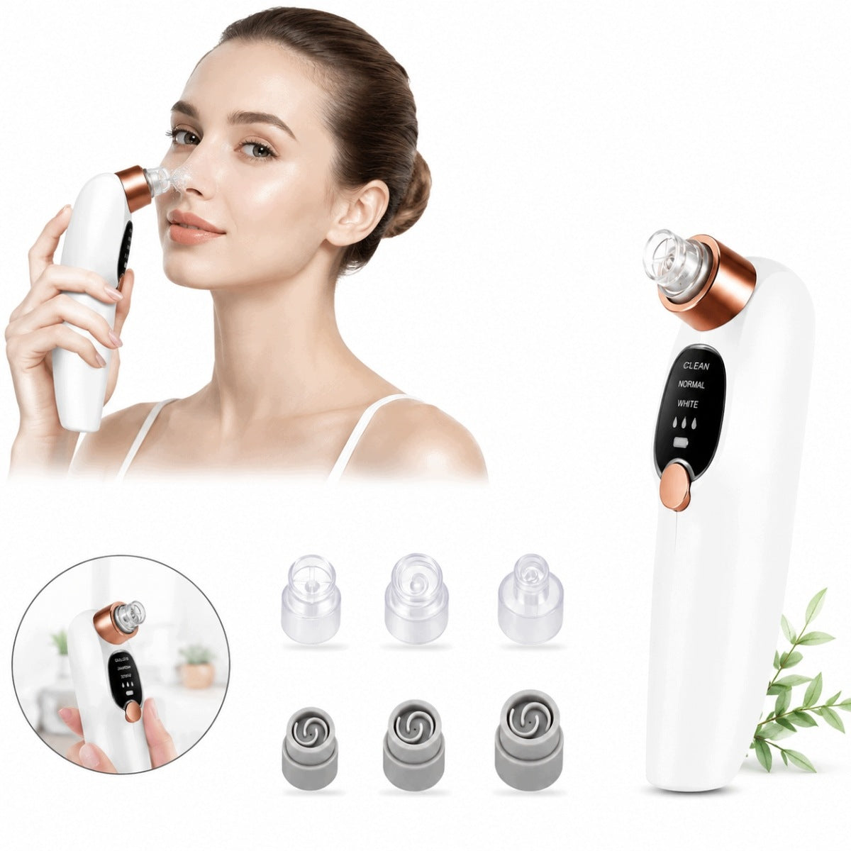 NEW ELECTRIC DEVICE VACUUM CLEANER FOR BLACKHEAD PIMPLES BLACKHEADS 6IN1