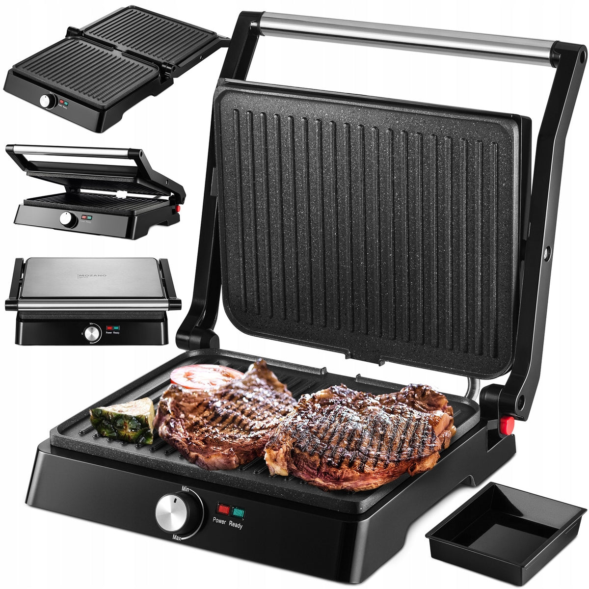 NEW Electric Folding Grill 2200W Toaster 180 Degree Manufacturer code MOZ/AGD/GR/001