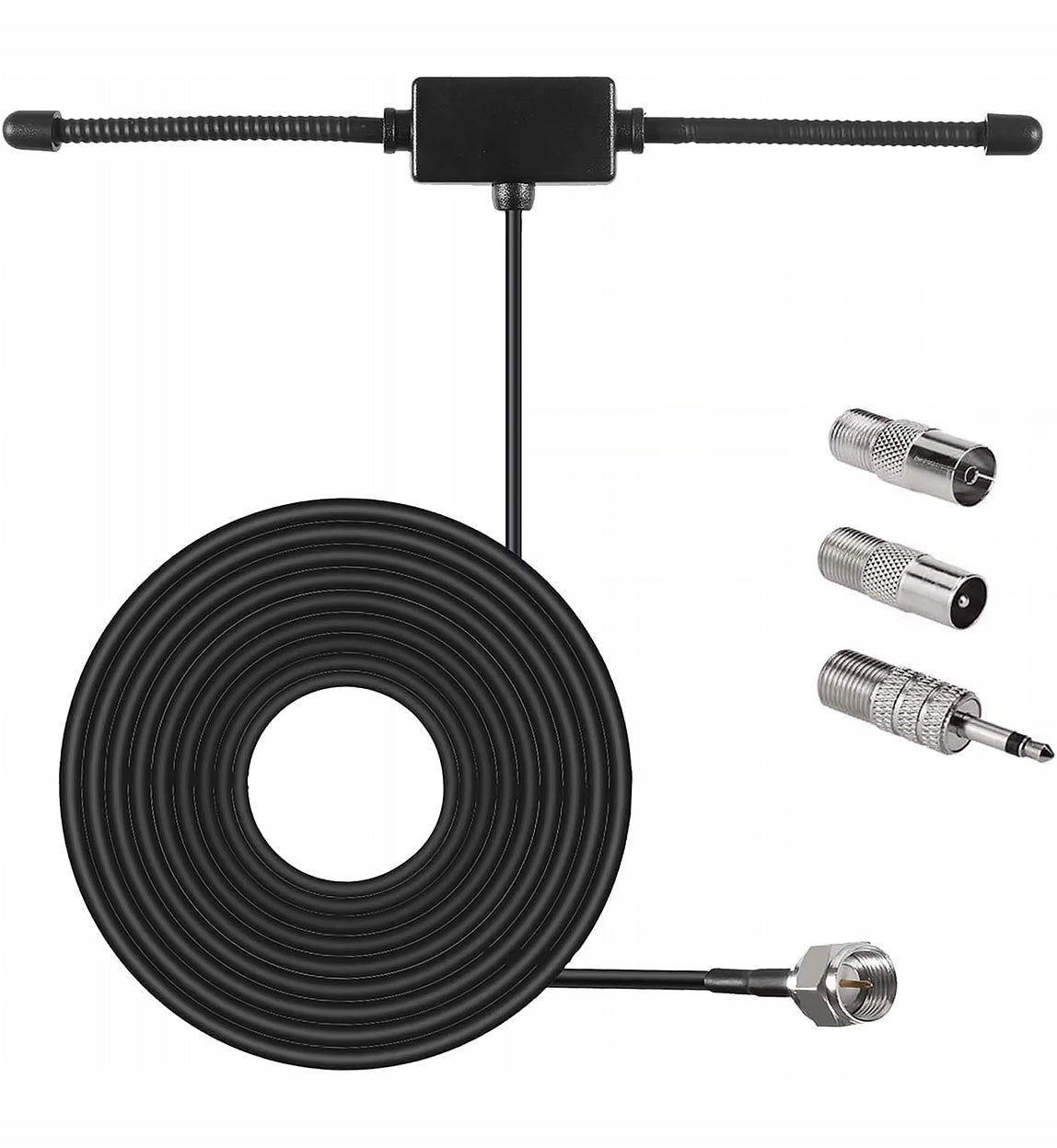 NEW RADIO ANTENNA FM 3 METERS REPLACEABLE PLUGS FOR MOST DEVICES