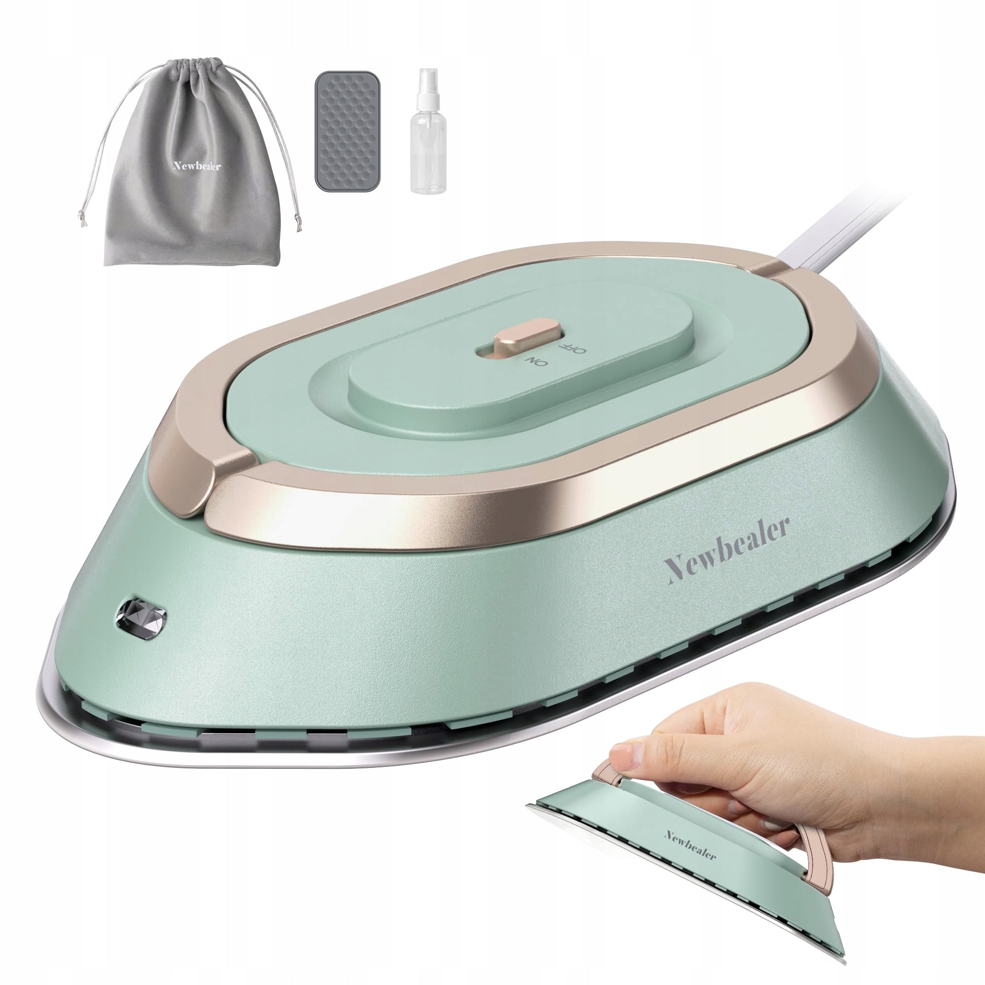 NEWBEALER Mini Dual Voltage Travel Iron 220V/120V Green