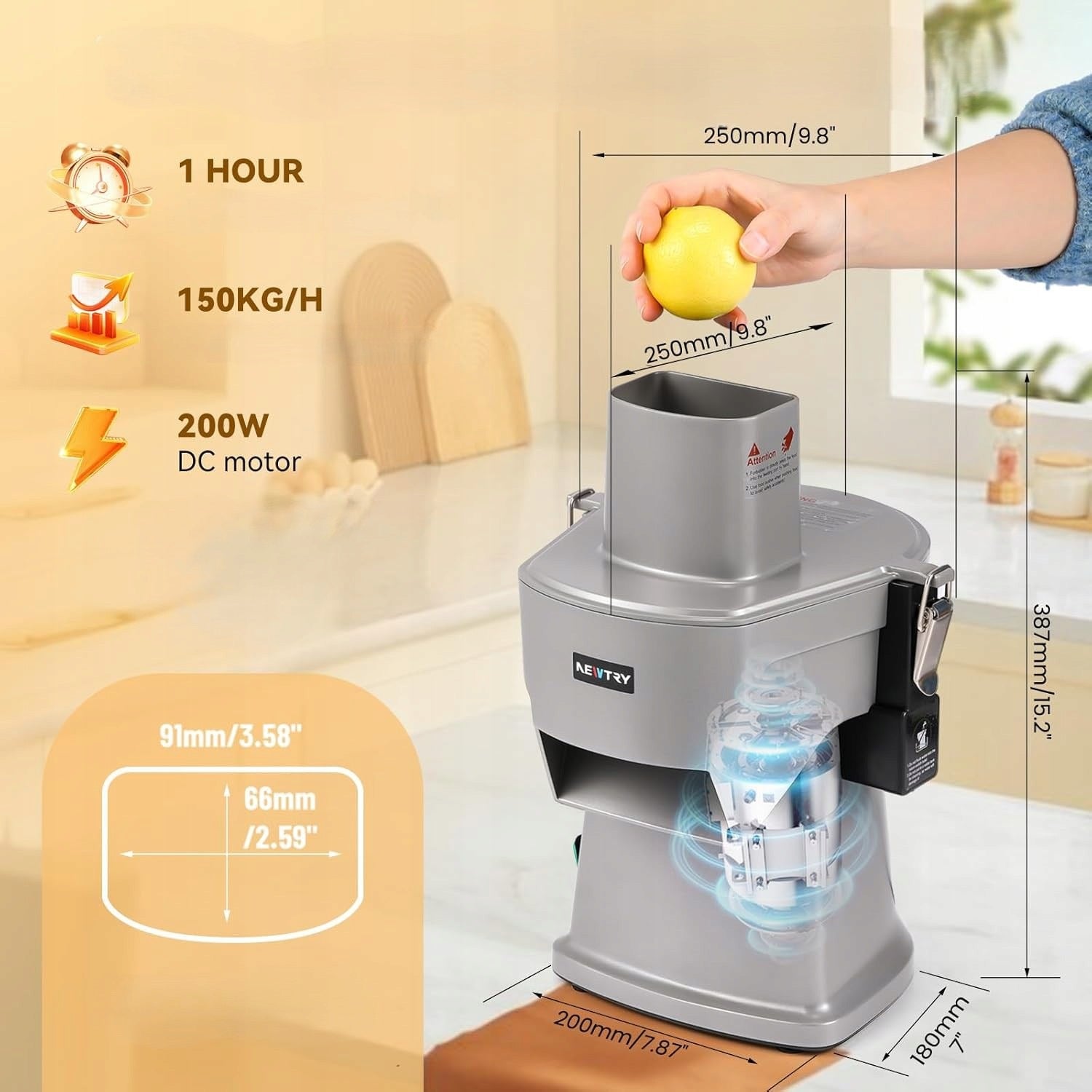 NEWTRY 4-in-1 Electric Vegetable Slicer, Commercial M4A Manufacturer code 817