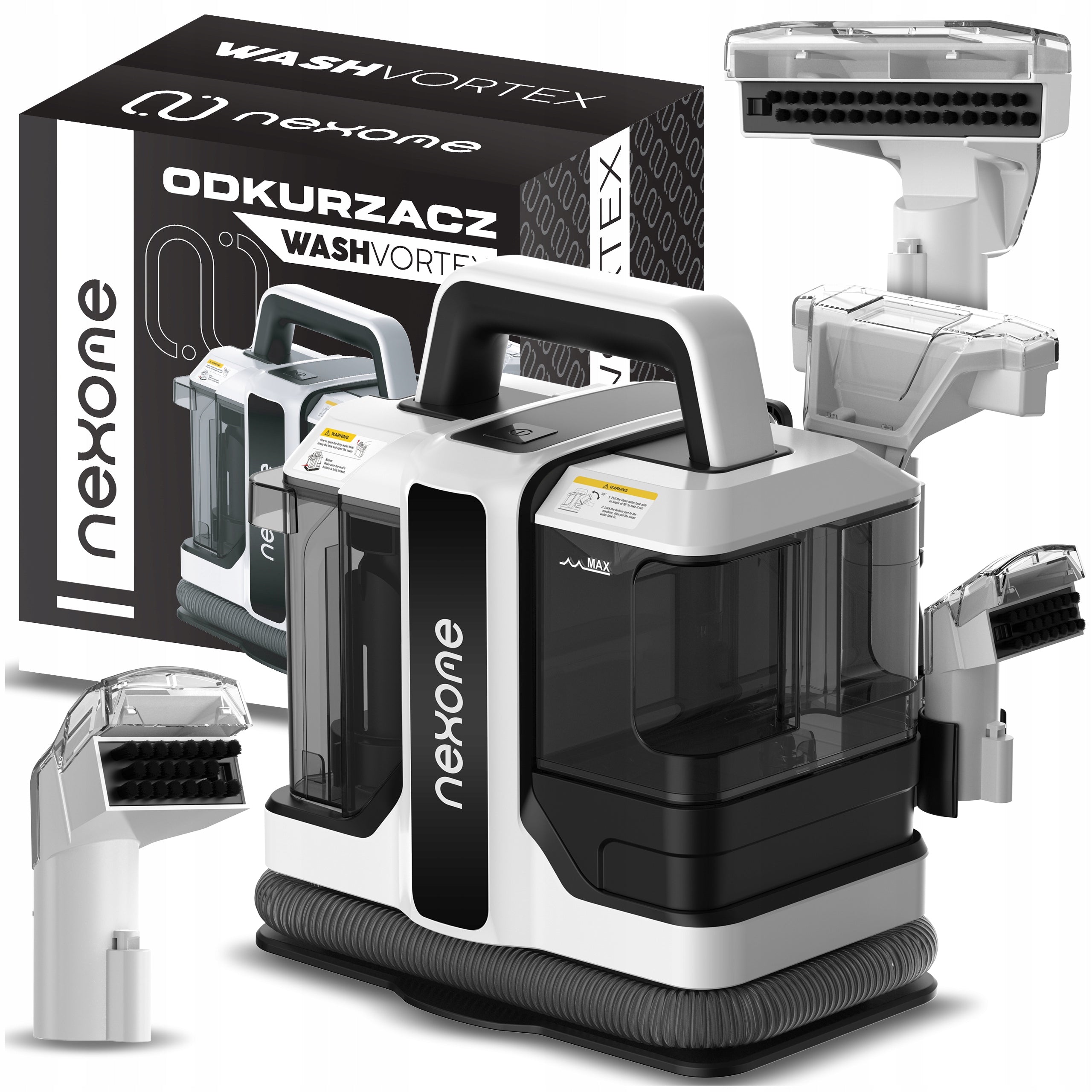NEXOME CARPET CLEANER WET DRY SPOT CLEAN 1000W Manufacturer code ODKURZACZ PIORĄCY DO DYWANÓW TAPICERKI ZESTAW