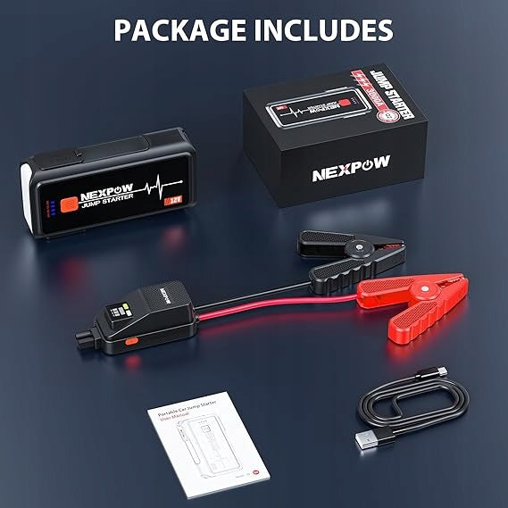 NEXPOW 3000A Jump Starter Power Bank 59.2Wh 16000 mAh LED Flashlight USB Charging Brand no brand