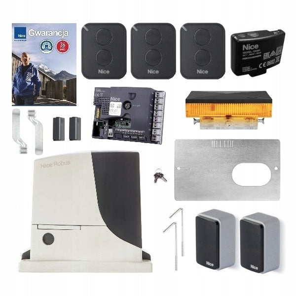 NICE ROBUS 600 RB600 set up to 600 kg + 3 FLO2RE REMOTES + POLE LAMP