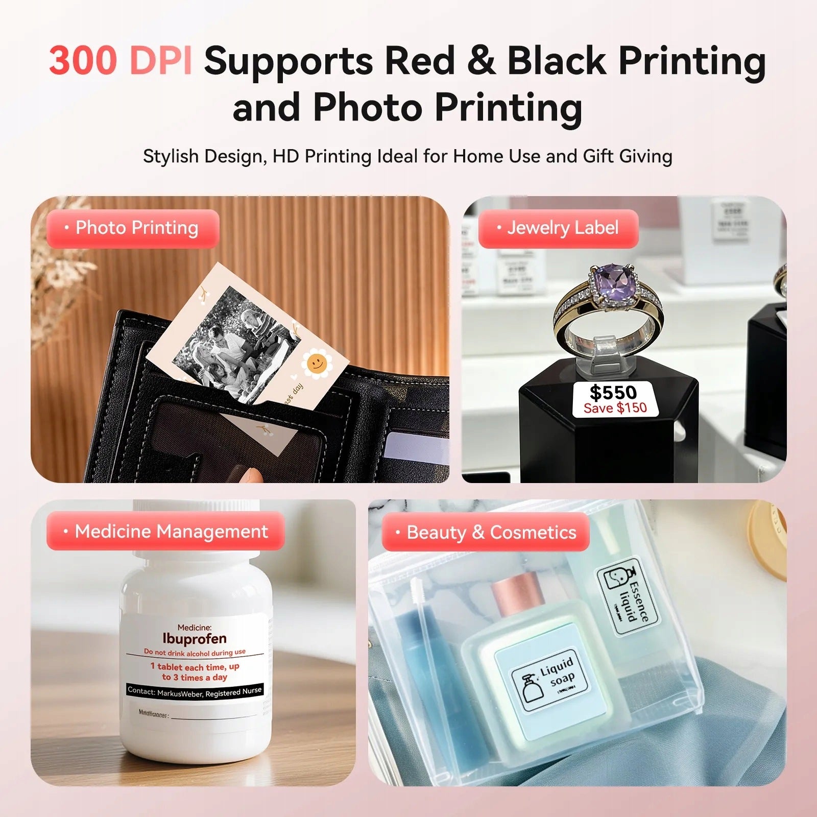 NIIMBOT B21 Pro red label printer 53 mm, 300 dpi, BT/USB-C Packaging status original