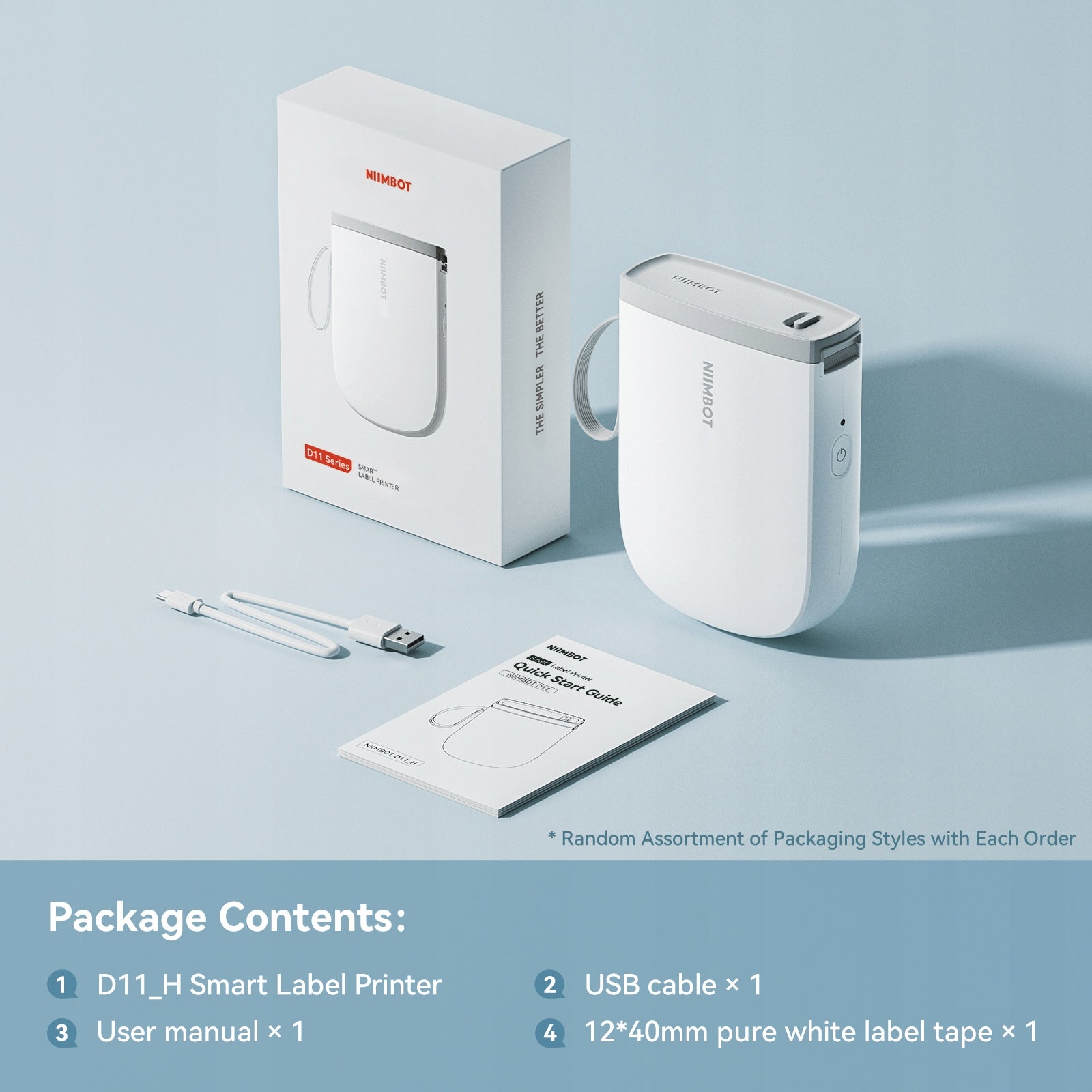 NIIMBOT D11_H thermal printer 8-15 mm + 1 roll of labels Packaging status original