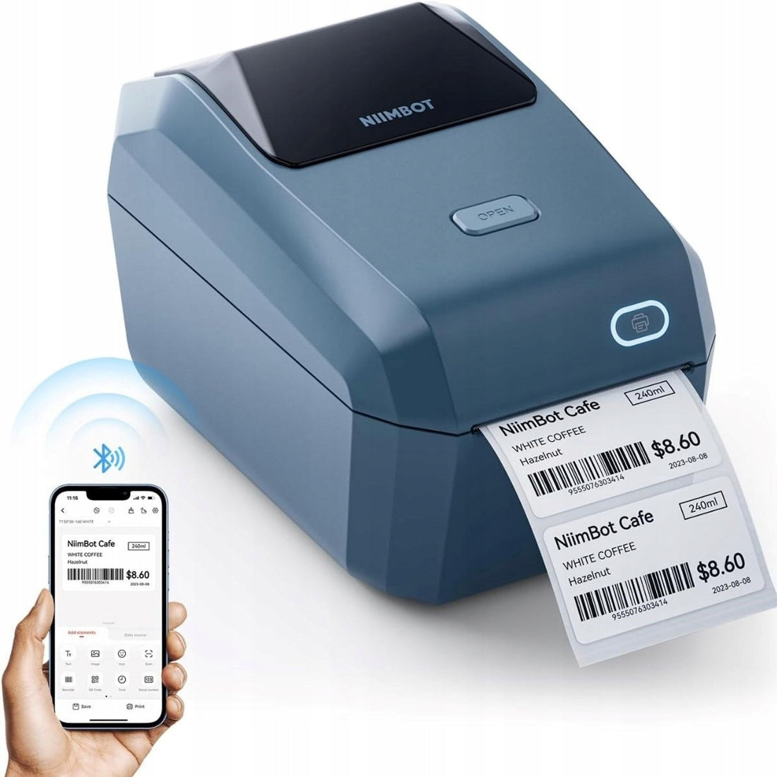 NIIMBOT PORTABLE THERMAL PRINTER COURIER LABELS BLUETOOTH USB