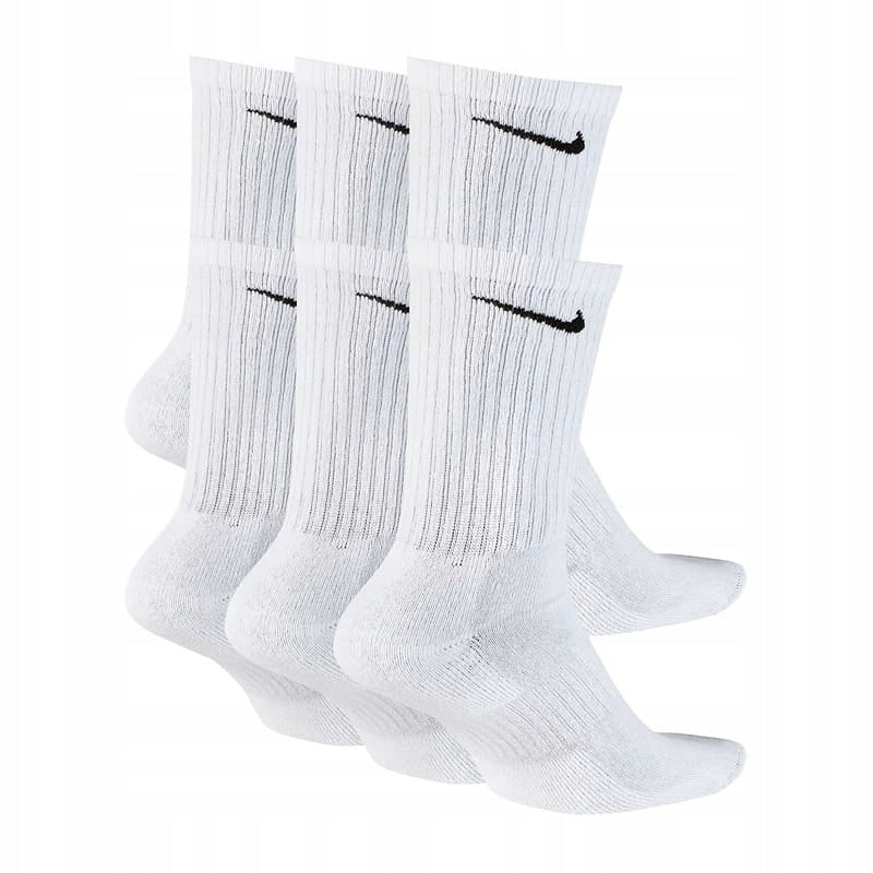 NIKE Socks EVER DAY UNISEX SIZE 42-46 WHITE OVER ANKLE 6 PAIRS Manufacturer code 4048801872392