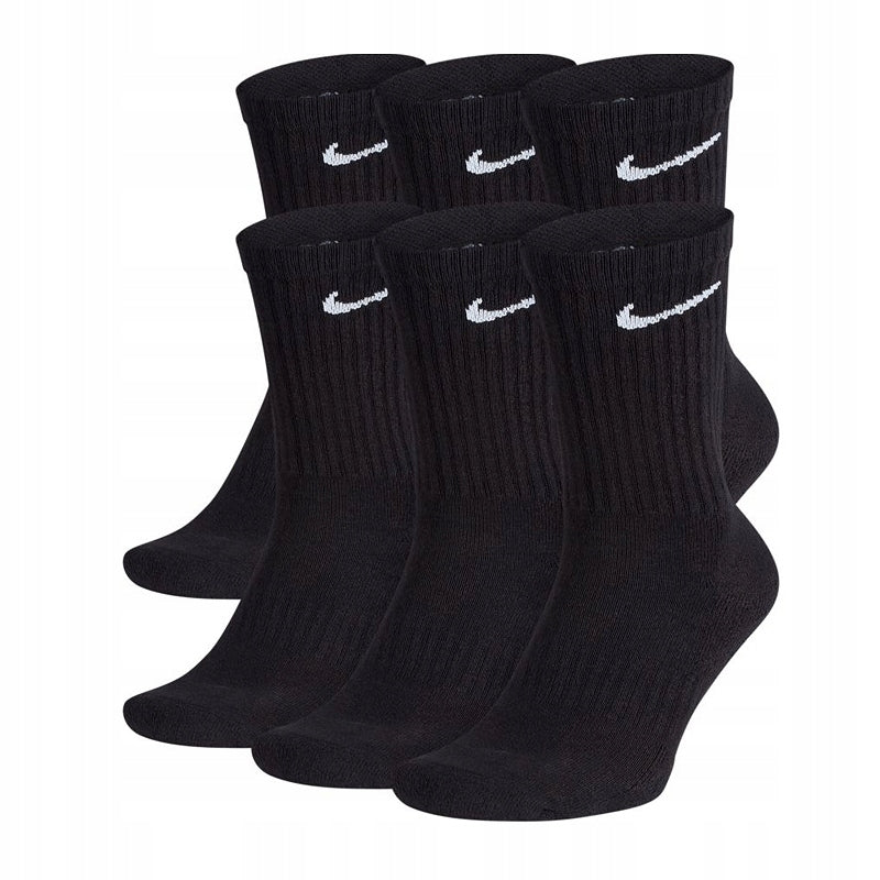 NIKE Socks set of 6 pairs of cotton high for training black ros. 42-46