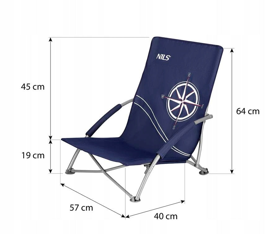 NILS Beach Lounger Garden Folding Hiking Chair With Cover Brand Nils Camp