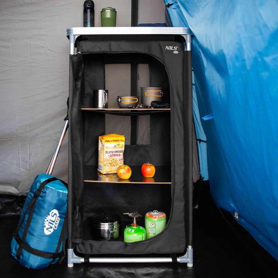 NILS Camping Hiking Cabinet For Food And Beverage Folding With Countertop Brand Nils Camp