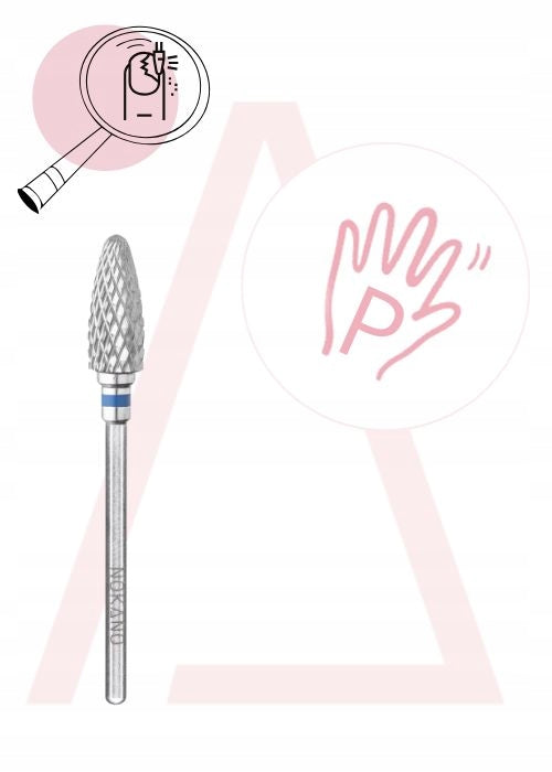 NOKANO Sintered Carbide Nail Cutter Cone Medium For Gel Brand NOKANO