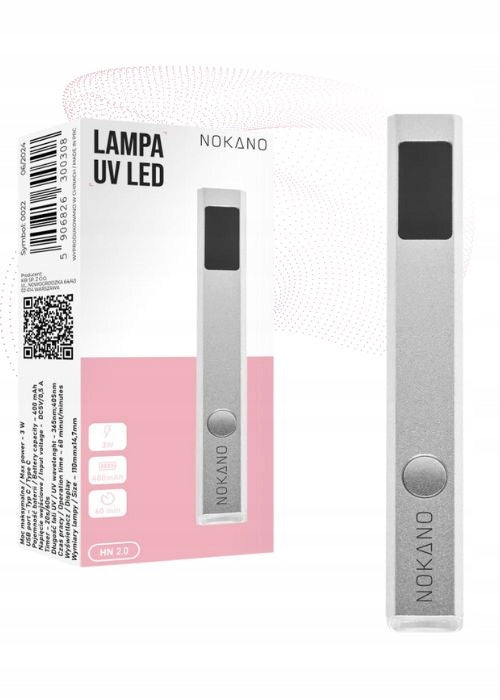 NOKANO UV/LED lamp HN 2.0 3W Silver for decorating nail decorations Mini Pure Brand NOKANO