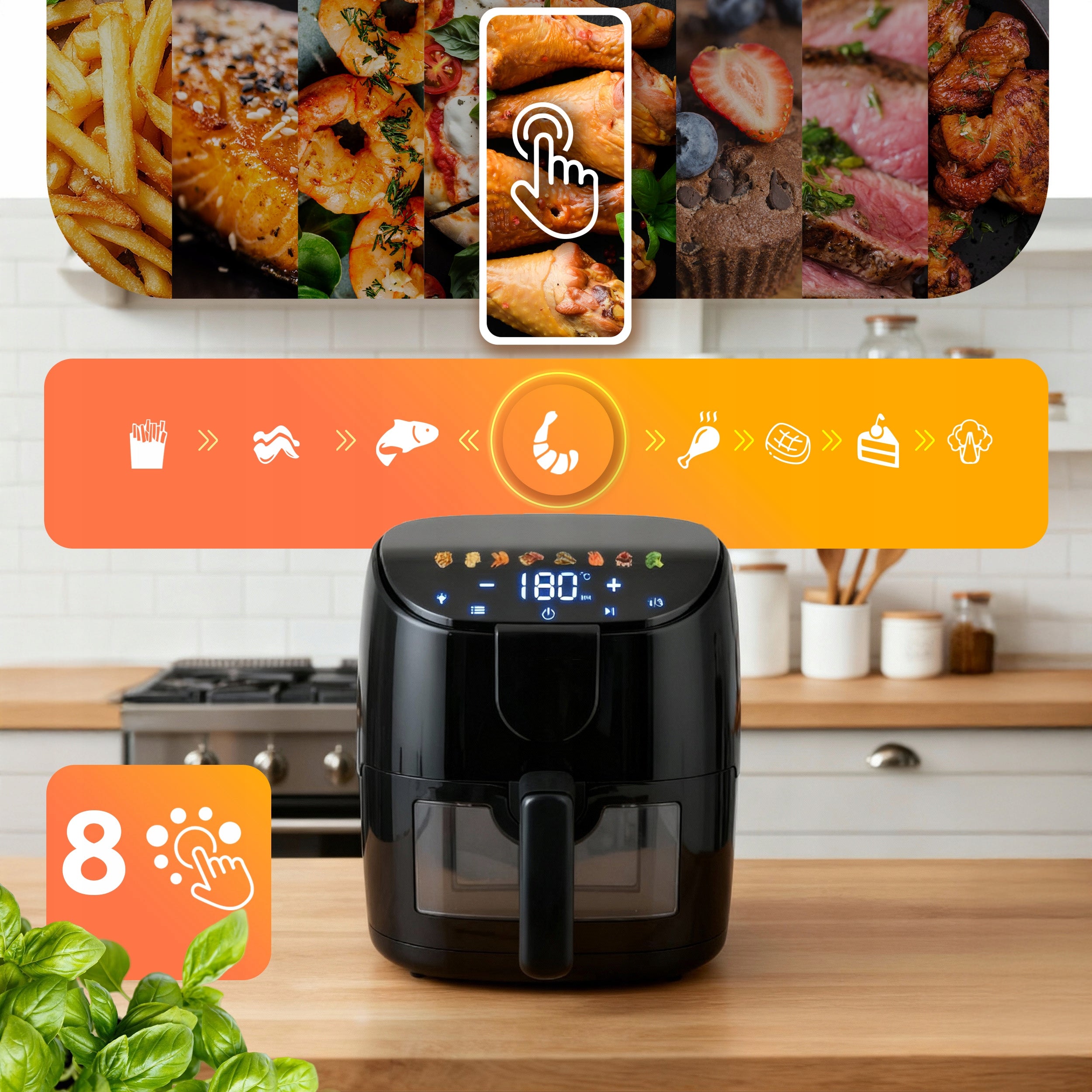 NON-FAT AIR FRYER 4L BERDSEN 1500W Model BD-658