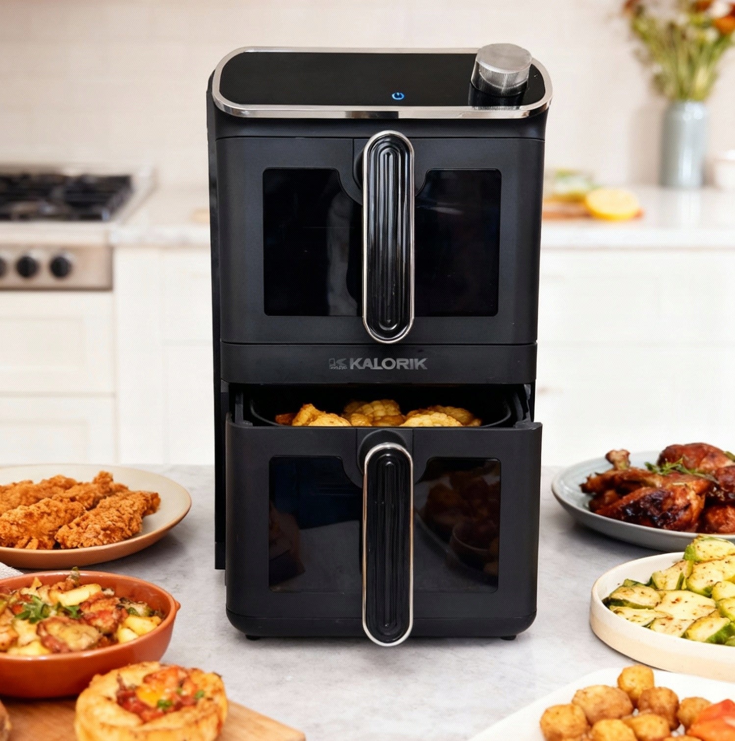 NON-FAT TWO-CHAMBER VERTICAL AIR FRYER 2460W 11L AIR FRYER 2 GRATES Manufacturer code TKG AFT 3200