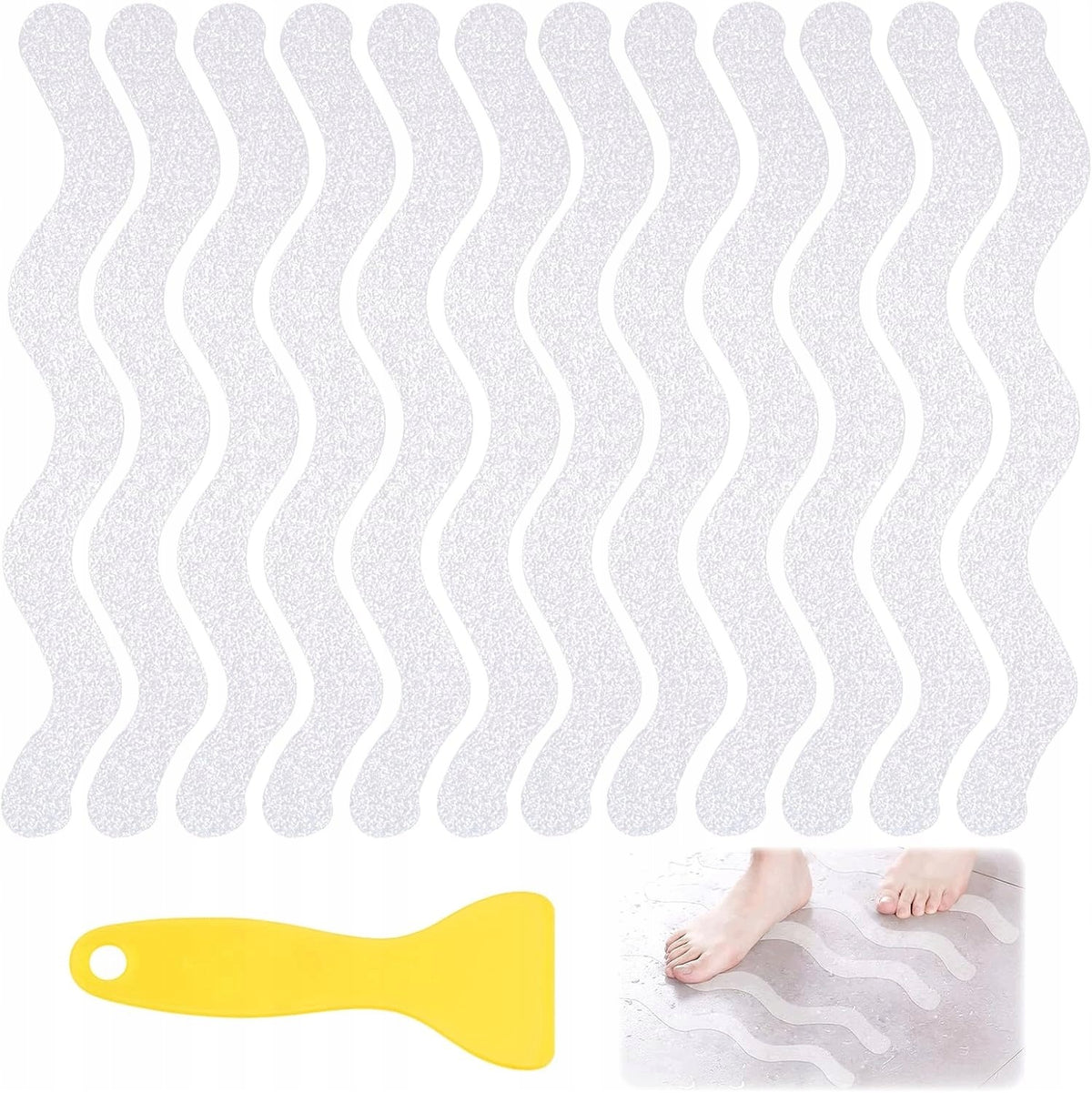 NON-SLIP STRIPS FOR BATH SHOWER TRANSPARENT SET OF 36