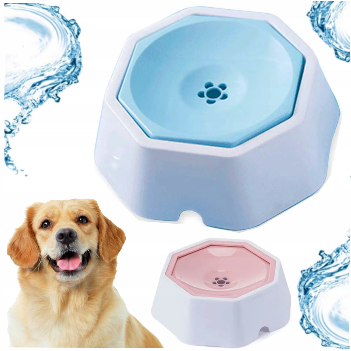 NON-SPILL WATER BOWL SLOWING DOWN DRINKING FLOATING CAT DOG LARGE 1,5L