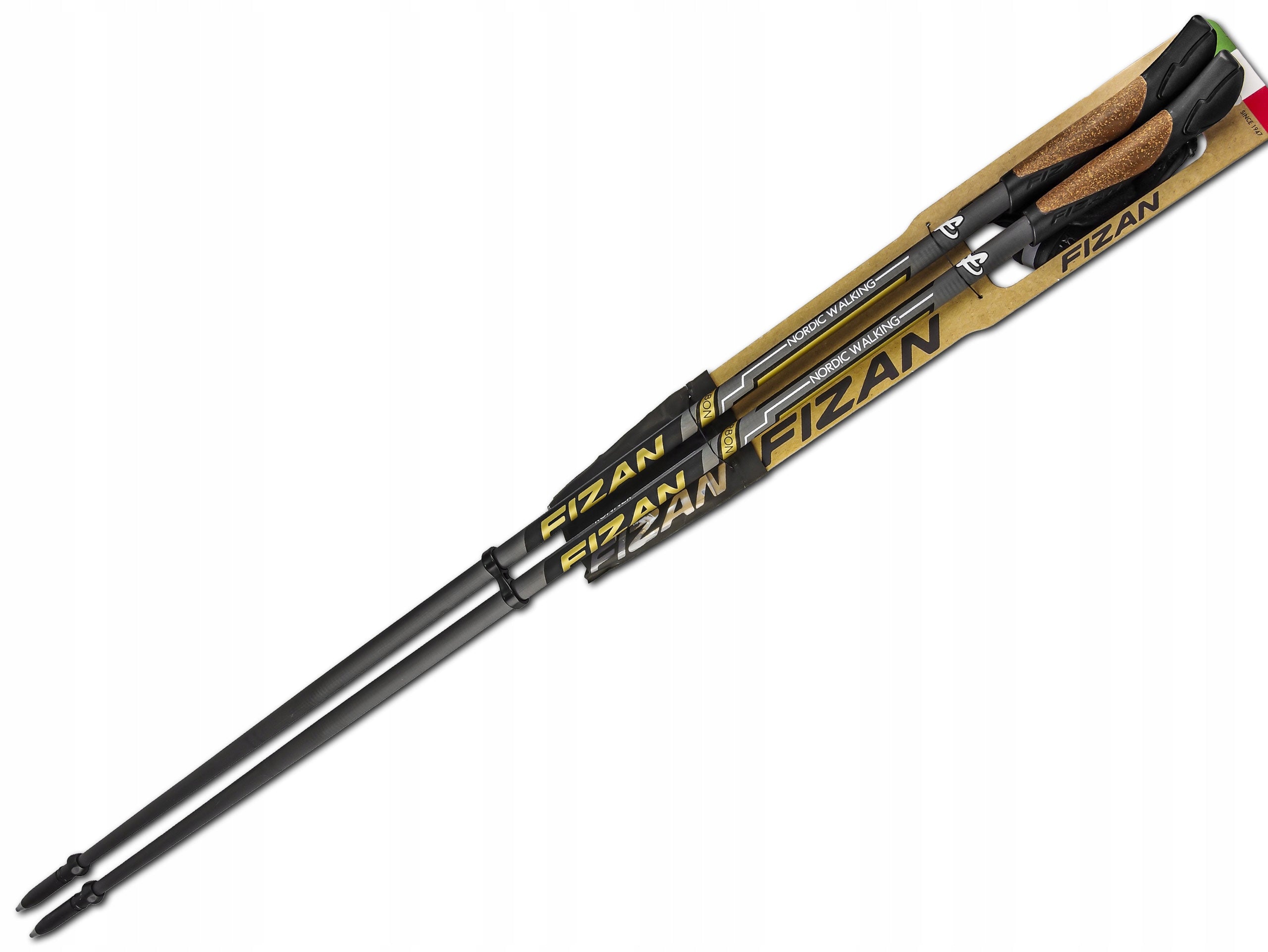 NORDIC WALKING POLES FIZAN RUNNER CARBON FOR WALKING 115 cm Color gold