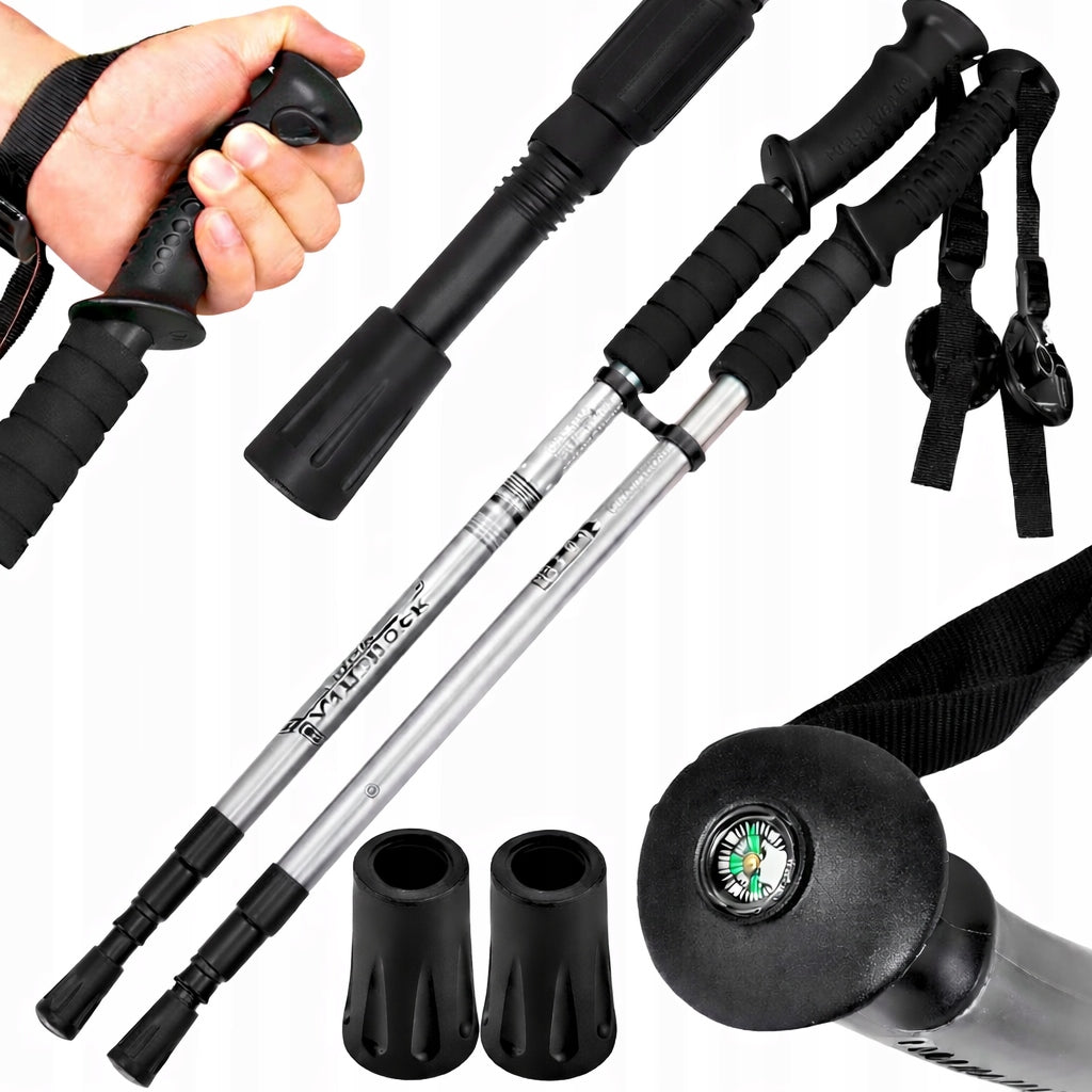 NORDIC WALKING POLES FOLDING ANTI-SHOCK ALUMINUM Manufacturer code KIJKI REGULOWANE SKŁADANE NA SPACER w Góry