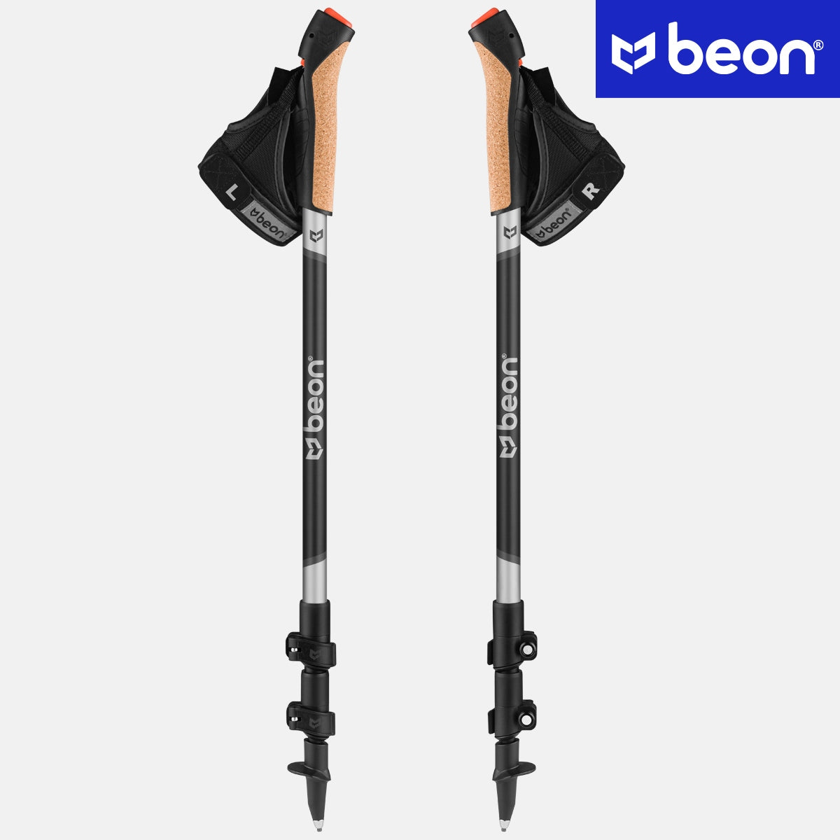 NORDIC WALKING POLES FOLDING POLES FOR WALKING CARBON FIBER Color black