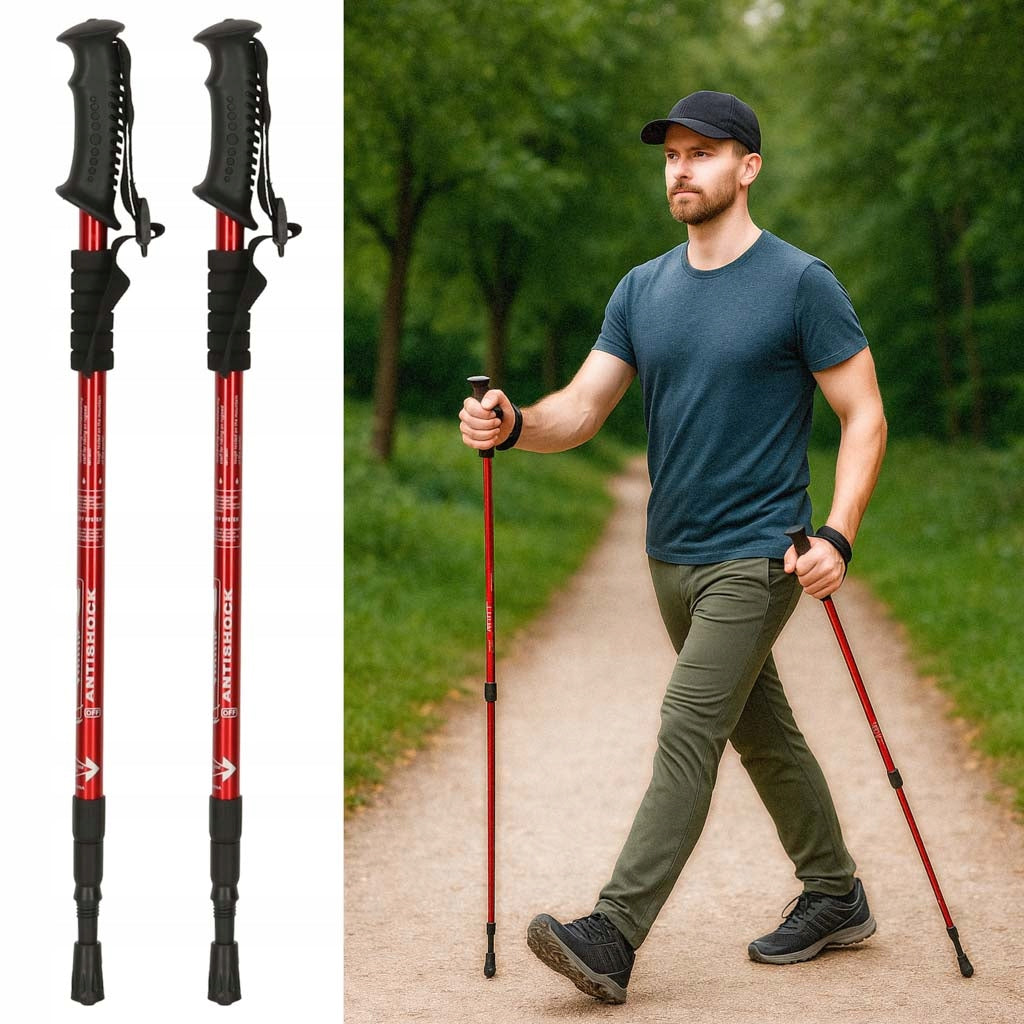 NORDIC WALKING POLES TREKKING ADJUSTABLE FOLDING WALKING POLES Brand Ikonka