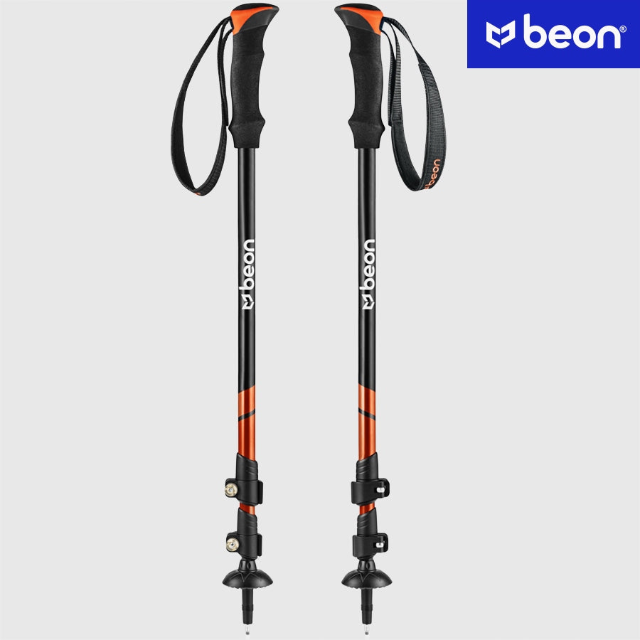 NORDIC WALKING POLES TREKKING POLES ADJUSTABLE FOR WALKING BEON Color red