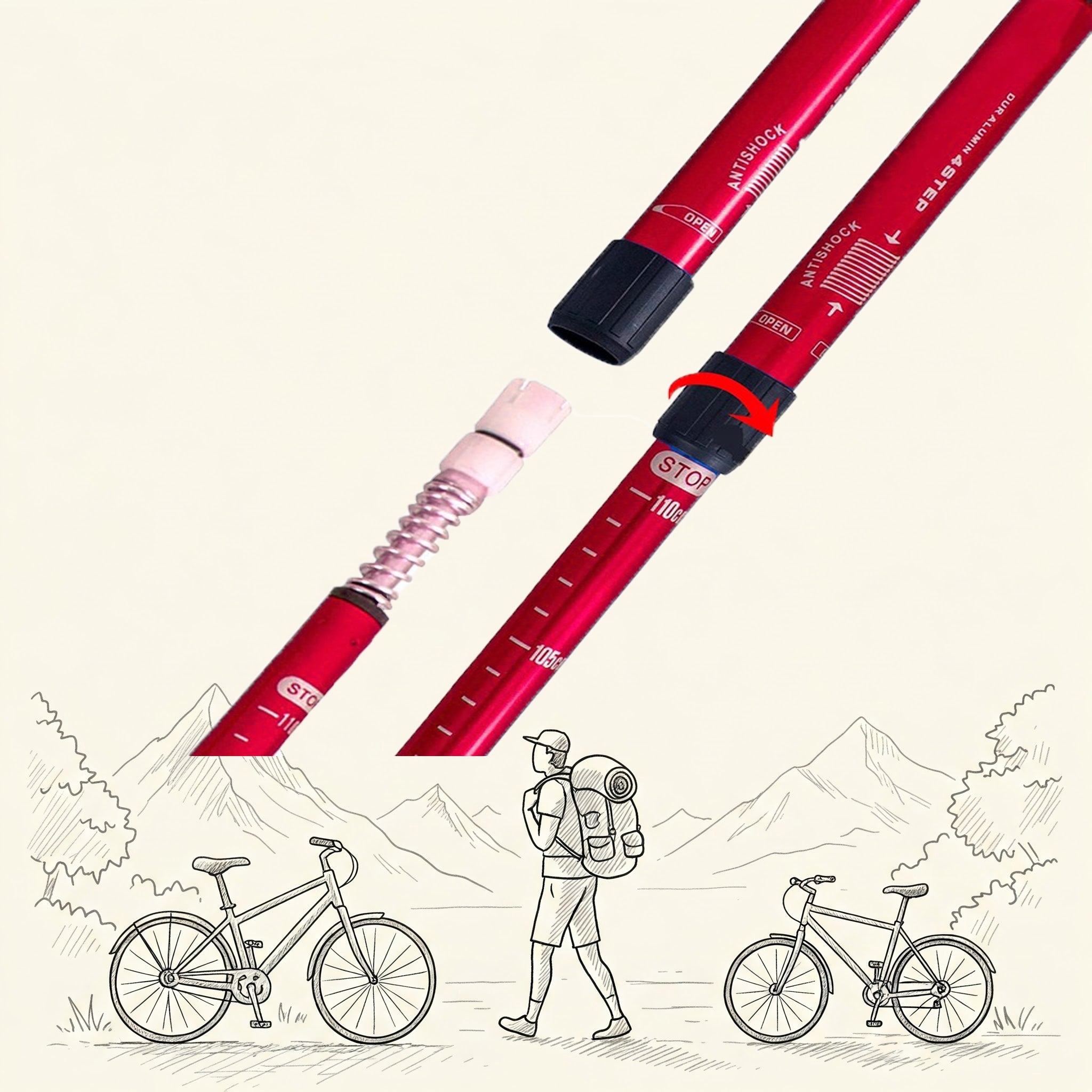 NORDIC WALKING POLES TREKKING POLES FOR WALKING FOLDING ADJUSTABLE EAN (GTIN) 5904883052826