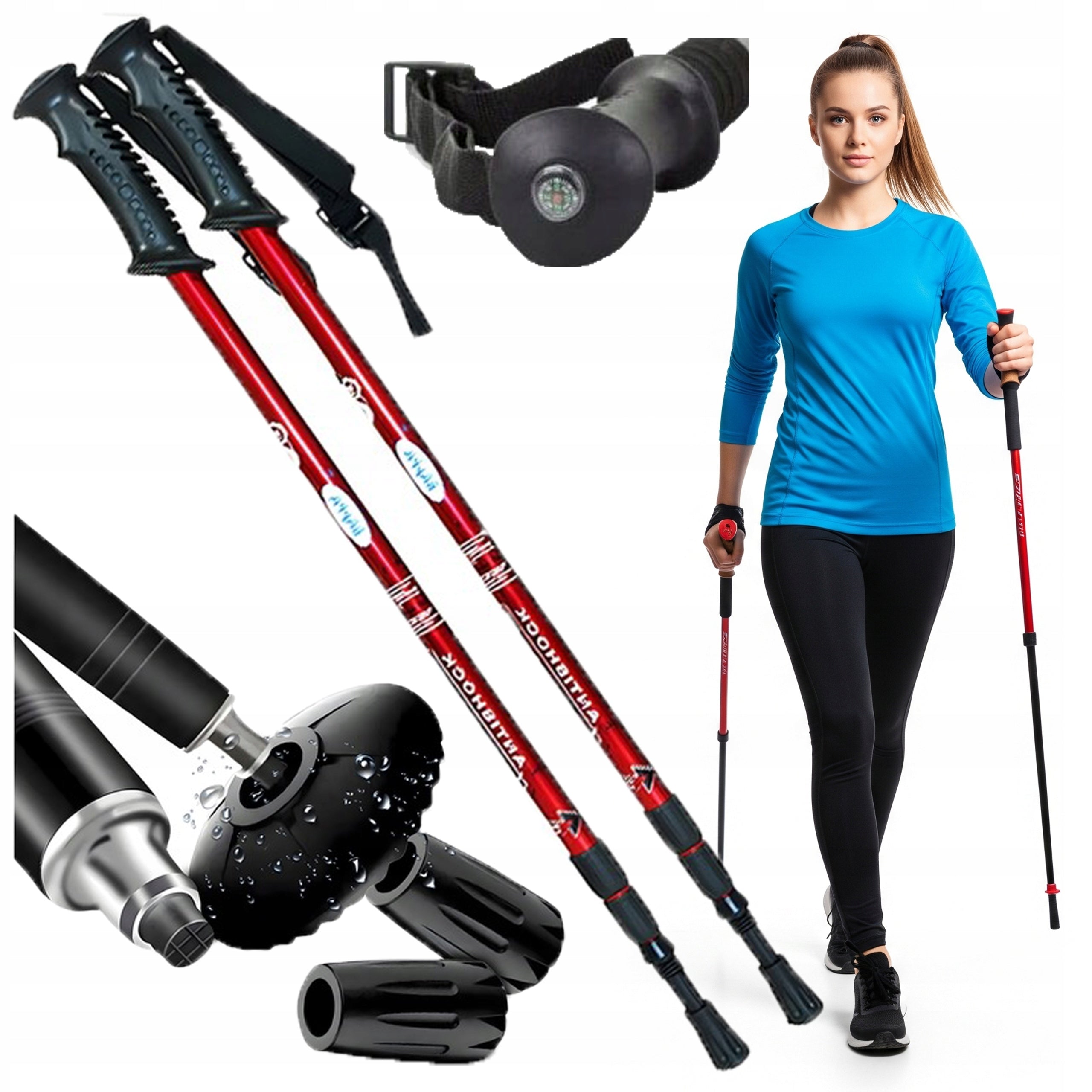 NORDIC WALKING POLES TREKKING POLES FOR WALKING FOLDING ADJUSTABLE
