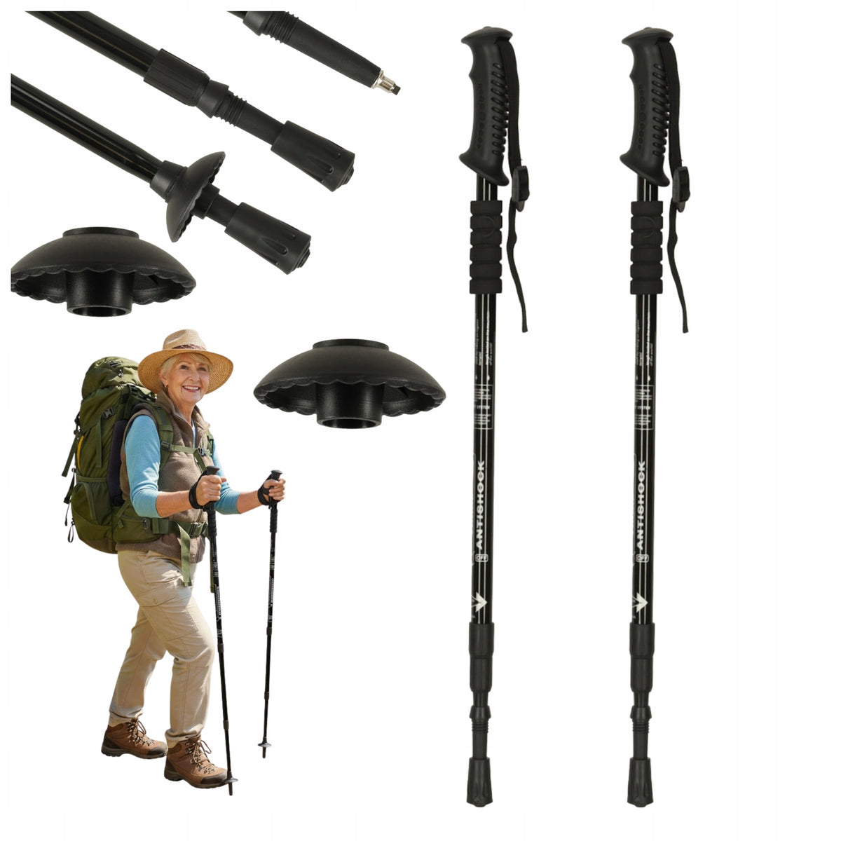 NORDIC WALKING POLES TREKKING POLES TELESCOPIC FOLDING