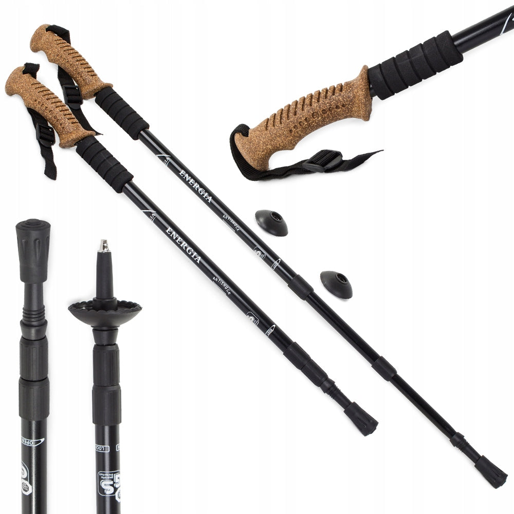 NORDIC WALKING POLES TREKKING WALKING POLES ADJUSTABLE 2 PIECES PRO