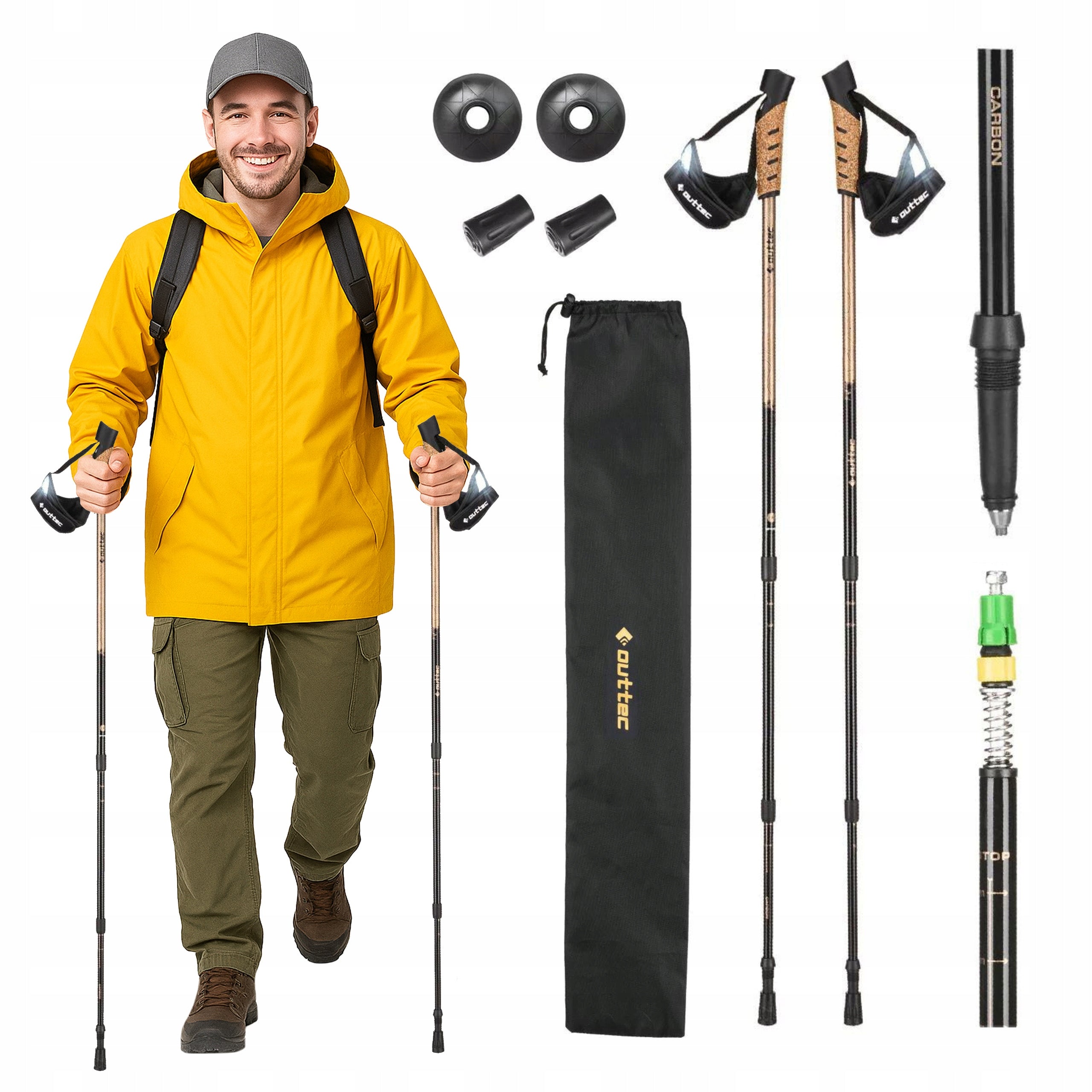 NORDIC WALKING POLES TREKKING WALKING POLES FOLDING OUTTEC