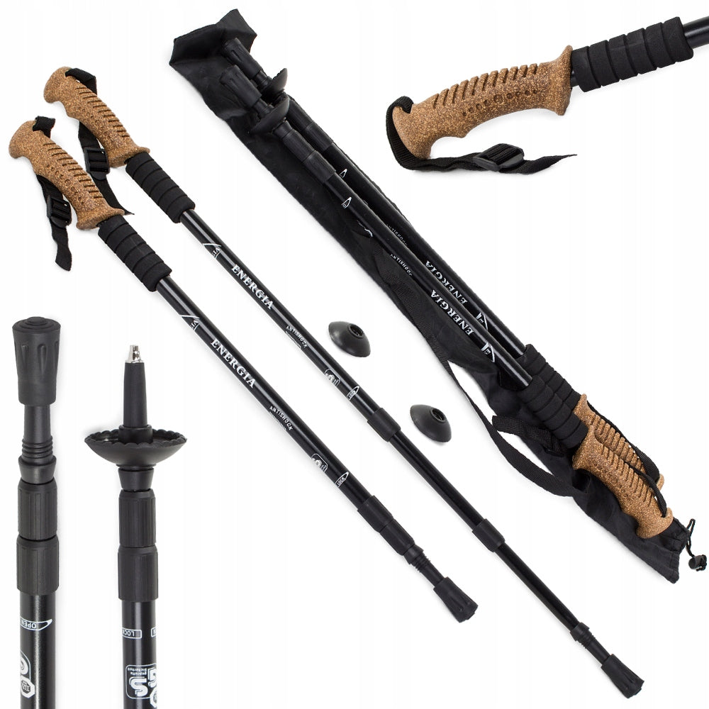 NORDIC WALKING TREKKING POLES CORK WALKING POLES x2 COVER