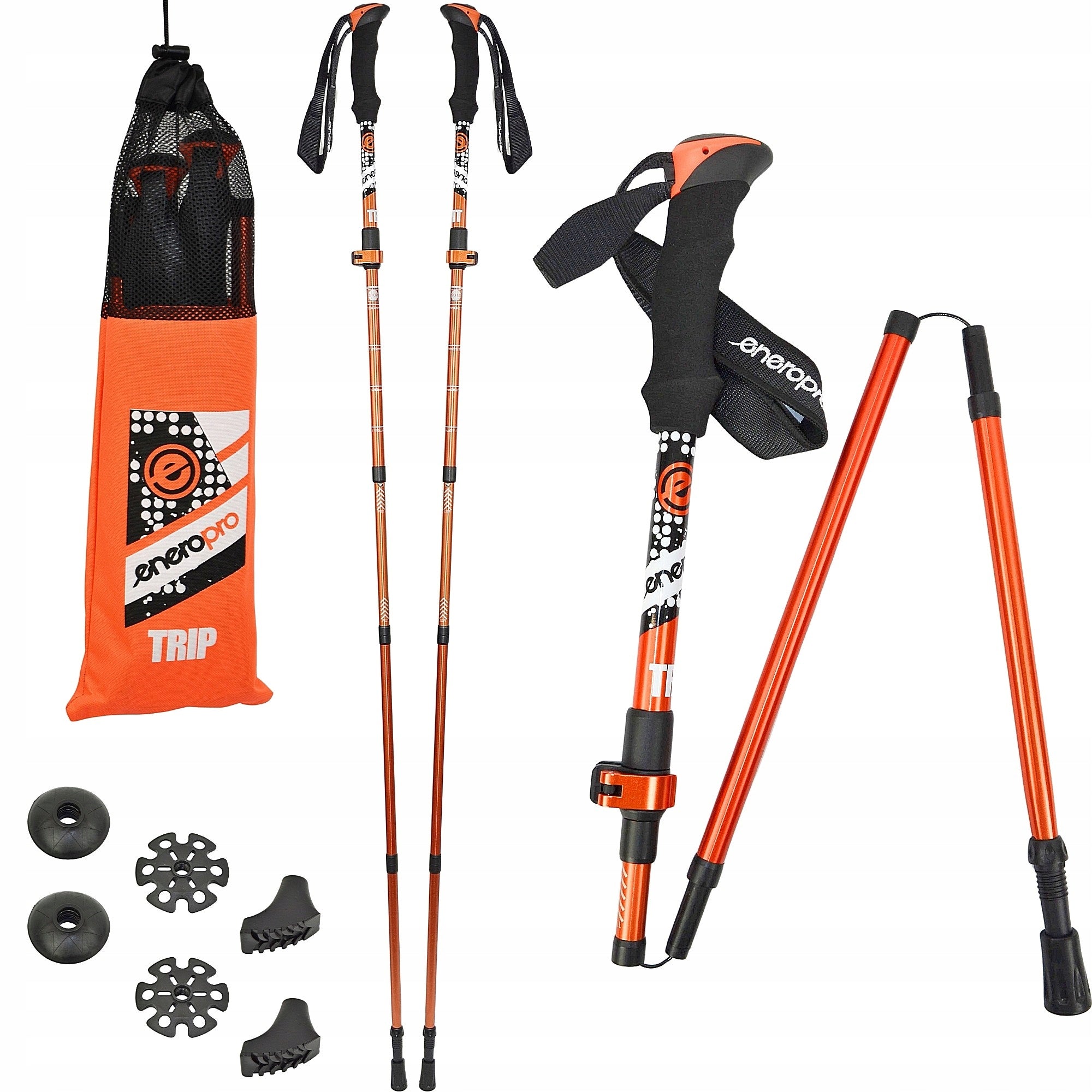 NORDIC WALKING TREKKING POLES ENERO TRIP FOLDING LIGHTWEIGHT