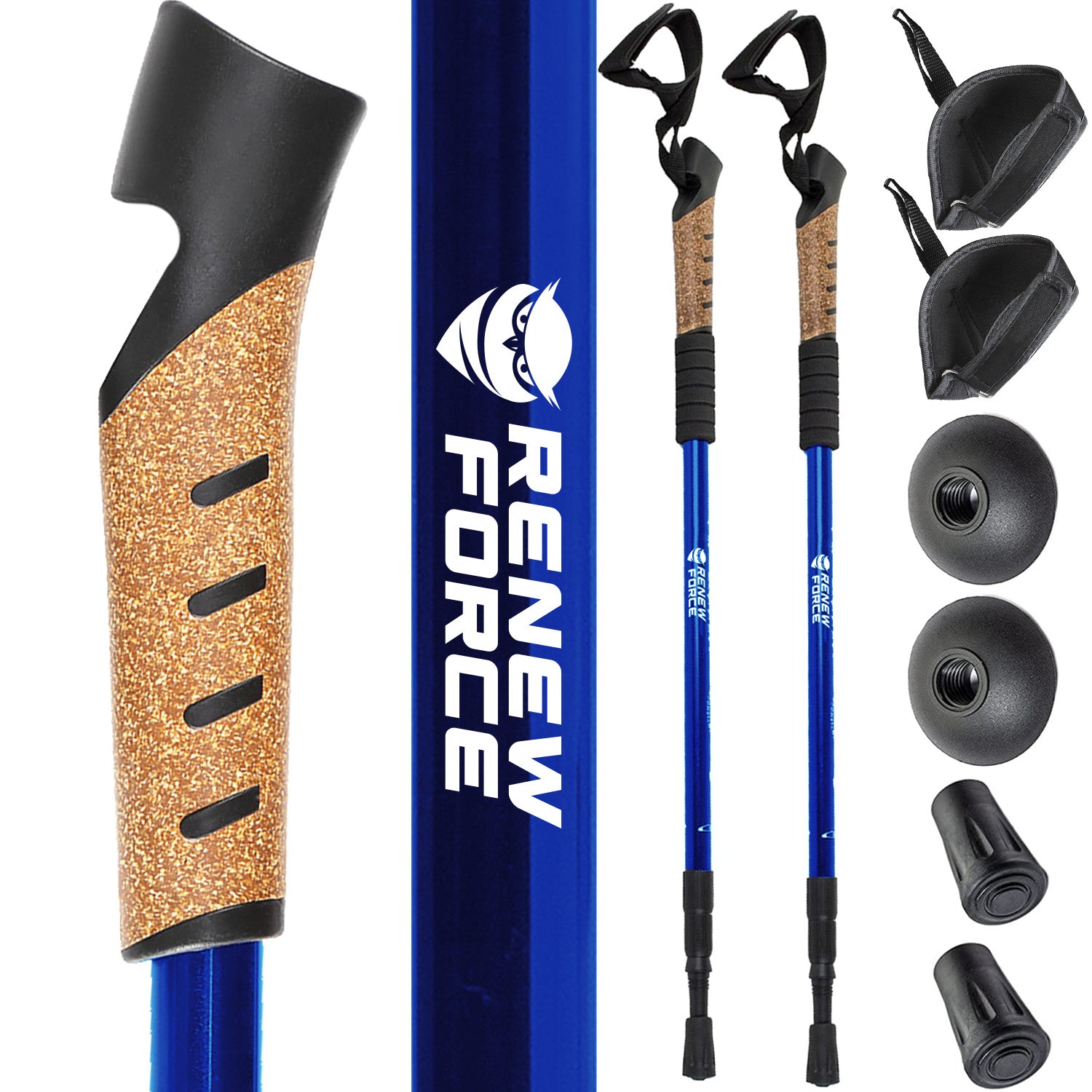 NORDIC WALKING TREKKING POLES FOR WALKING ADJUSTABLE IN CORK MOUNTAINS