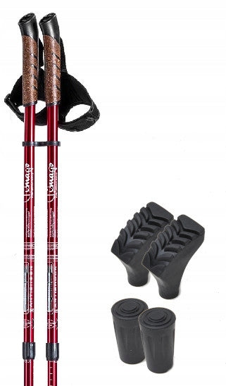 NORDIC WALKING TREKKING POLES FOR WALKING INTERCHANGEABLE FOLDING TIPS