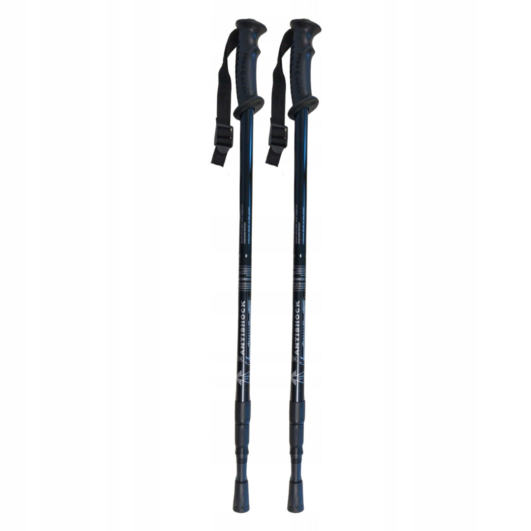 NORDIC WALKING Telescopic Poles 3 Segments Folding Adjustable BLACK Brand Captain Mike