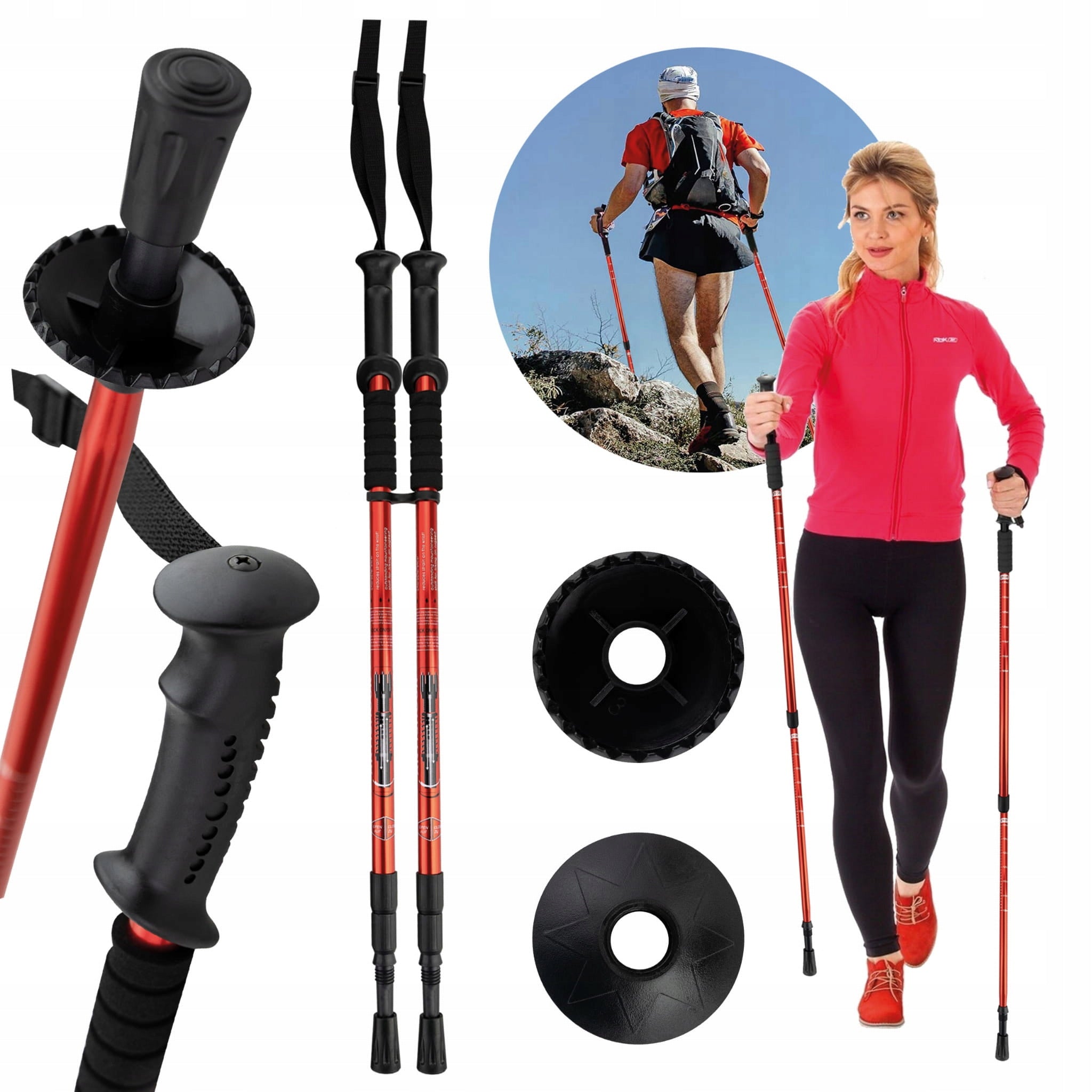 NORDIC WALKING poles Trekking poles SENIOR SET 2pcs FOLDING WALKING
