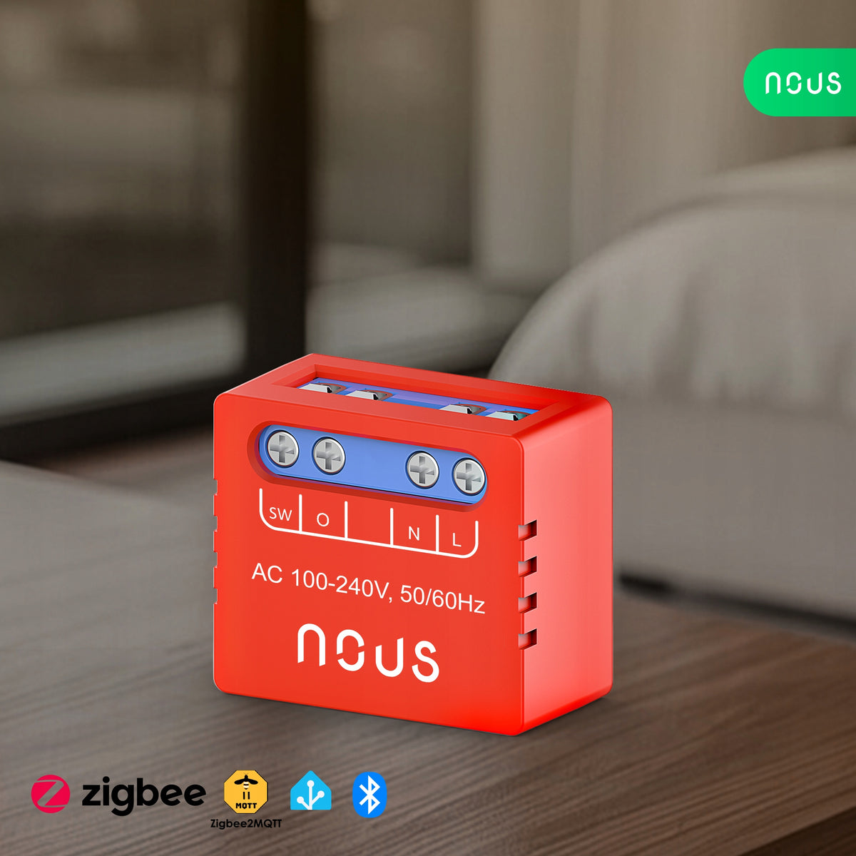 NOUS B5Z ZigBee SmartSwitch relay module 1channel energy measurement 8A 2000W Manufacturer code B5Z