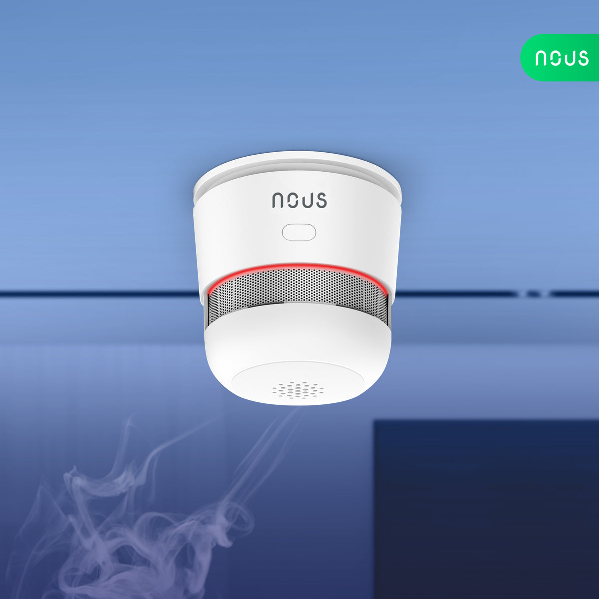 NOUS E17 WiFi smoke detector with photoelectric compatibility with Alexa and Google Home Packaging status original