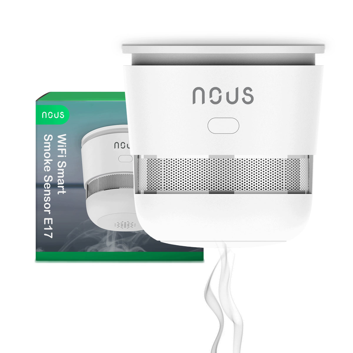 NOUS E17 WiFi smoke detector with photoelectric compatibility with Alexa and Google Home