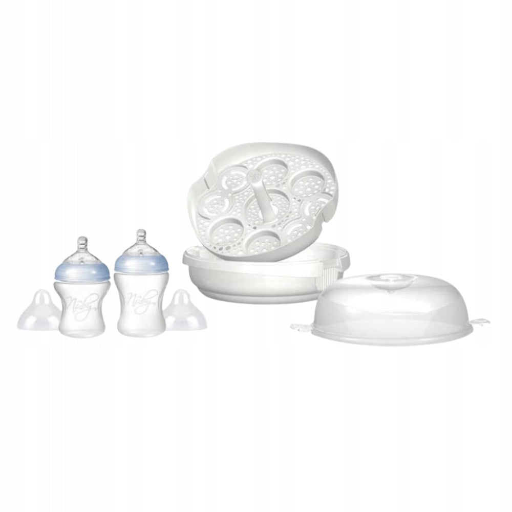 NUBY BOTTLE STERILIZER +2x BOTTLE 150ml 240ml FOR BABIES BPA FREE Medical device no