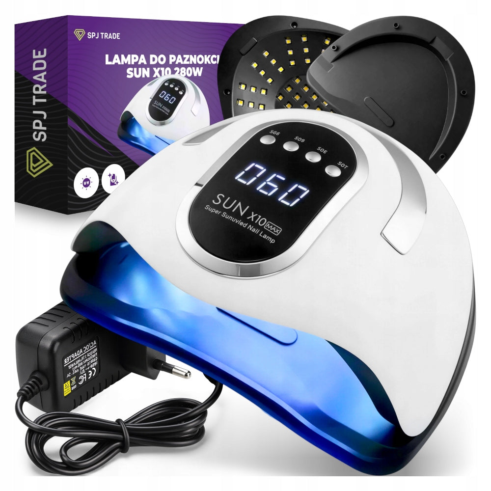 Nail Lamp Hybrid UV Gels LED Sun x10 Max 280W LCD White Strong