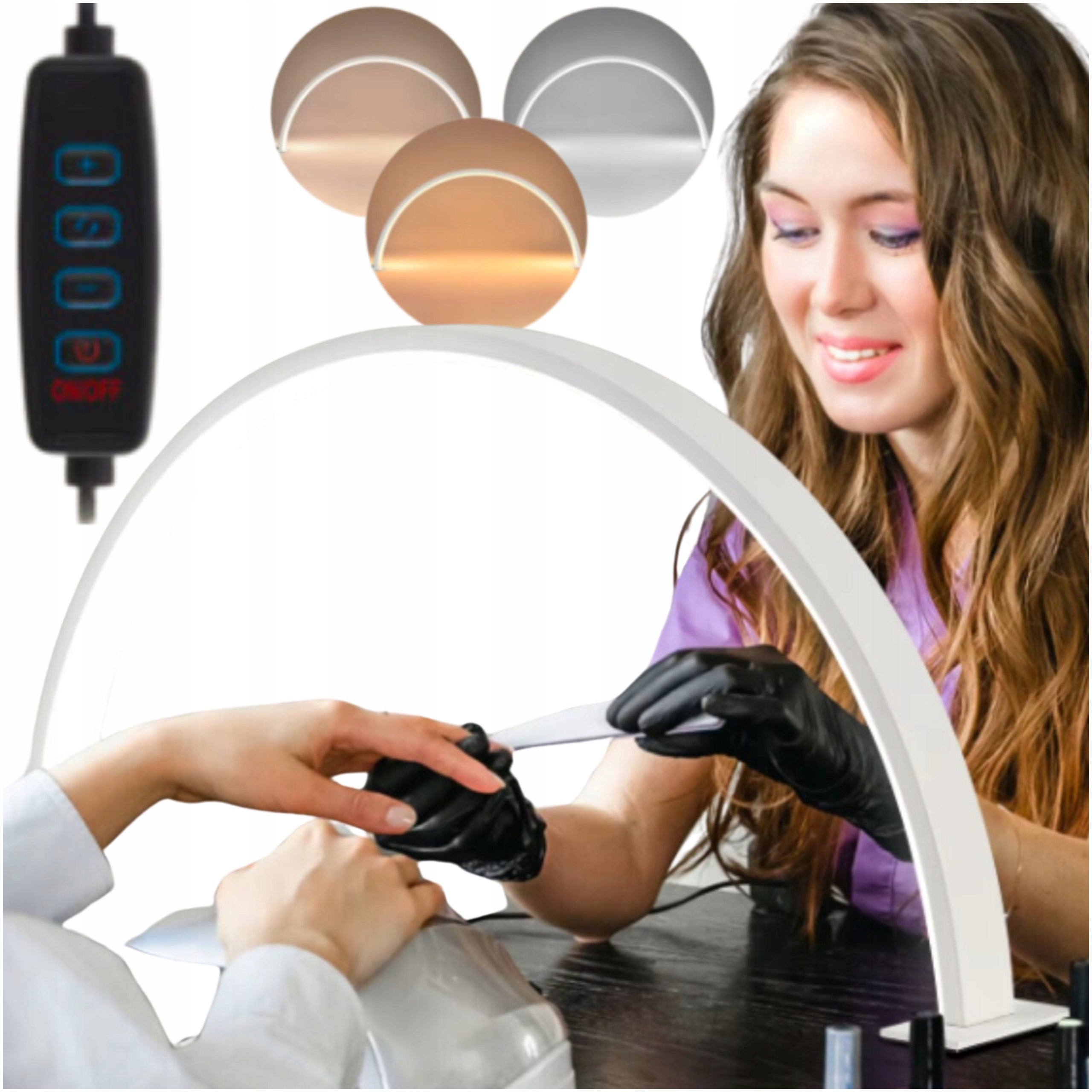 Nail Lamp Shadowless Cosmetic 3 Modes LED Standing Arch White