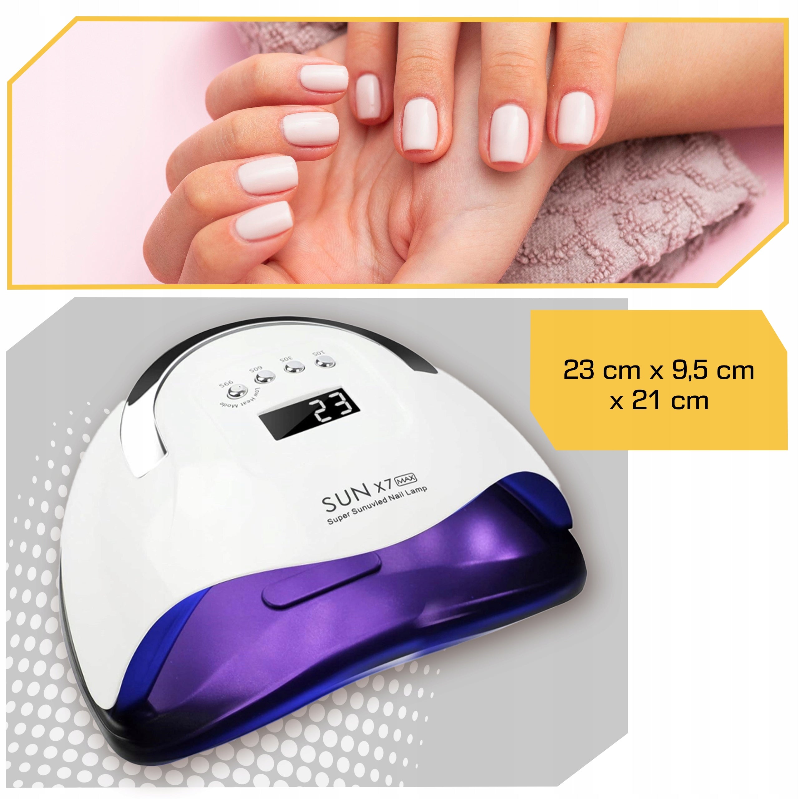 Nail Lamp Strong Manicure Hybrid Gels x7 Max Timer UV/LED 220W Brand Lewer