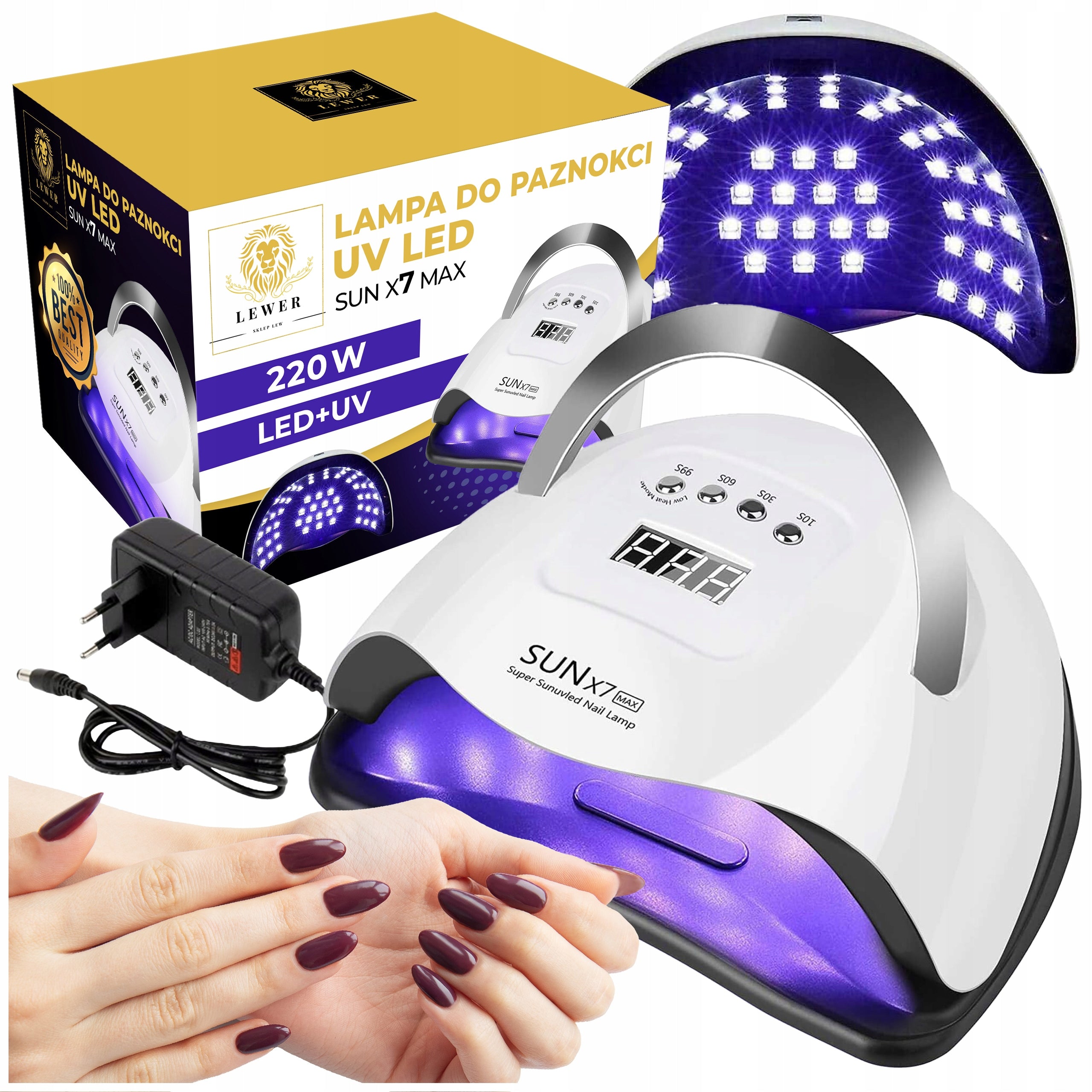 Nail Lamp Strong Manicure Hybrid Gels x7 Max Timer UV/LED 220W