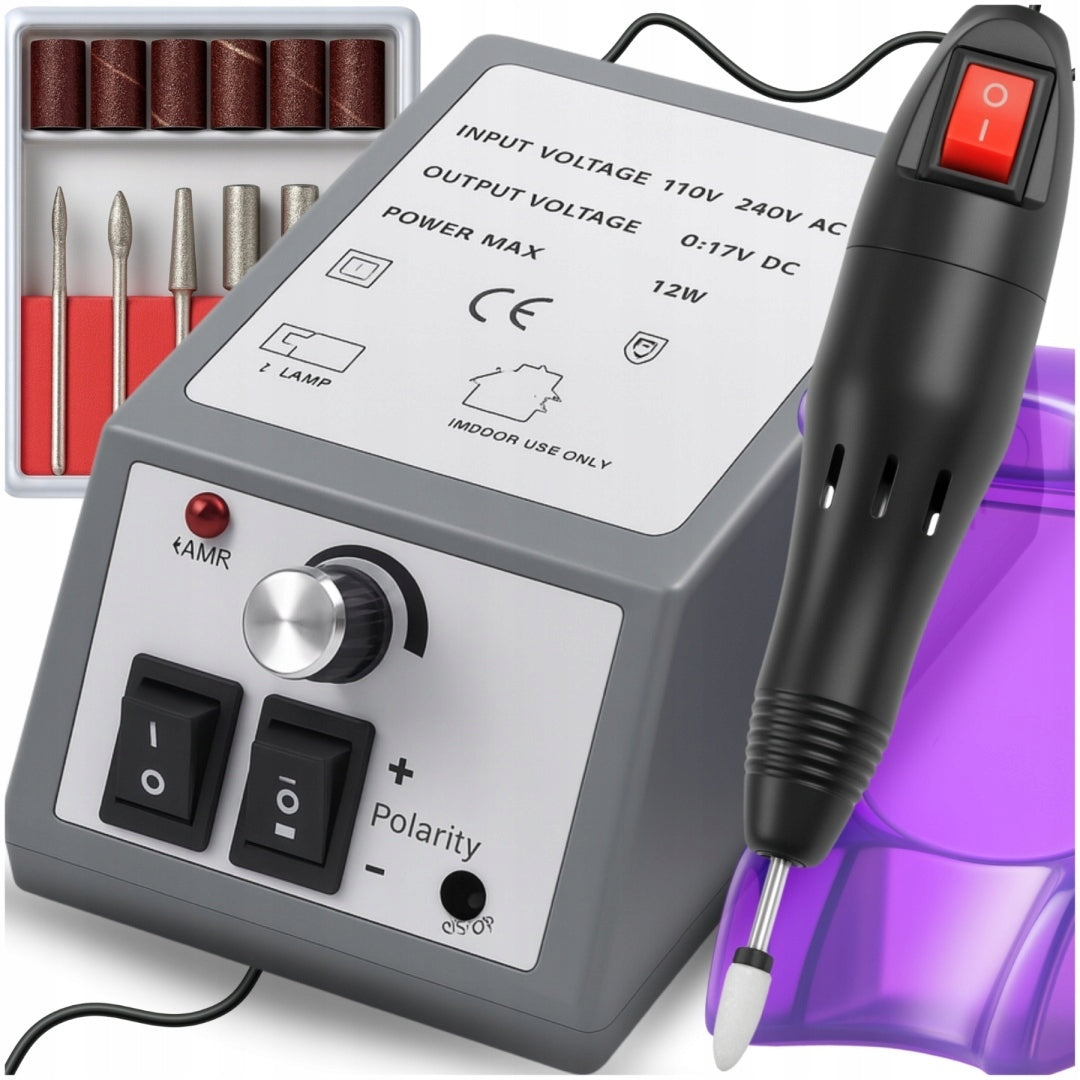 Nail Milling Machine Manicure Pedicure 12W Set Cutters Strong Professional