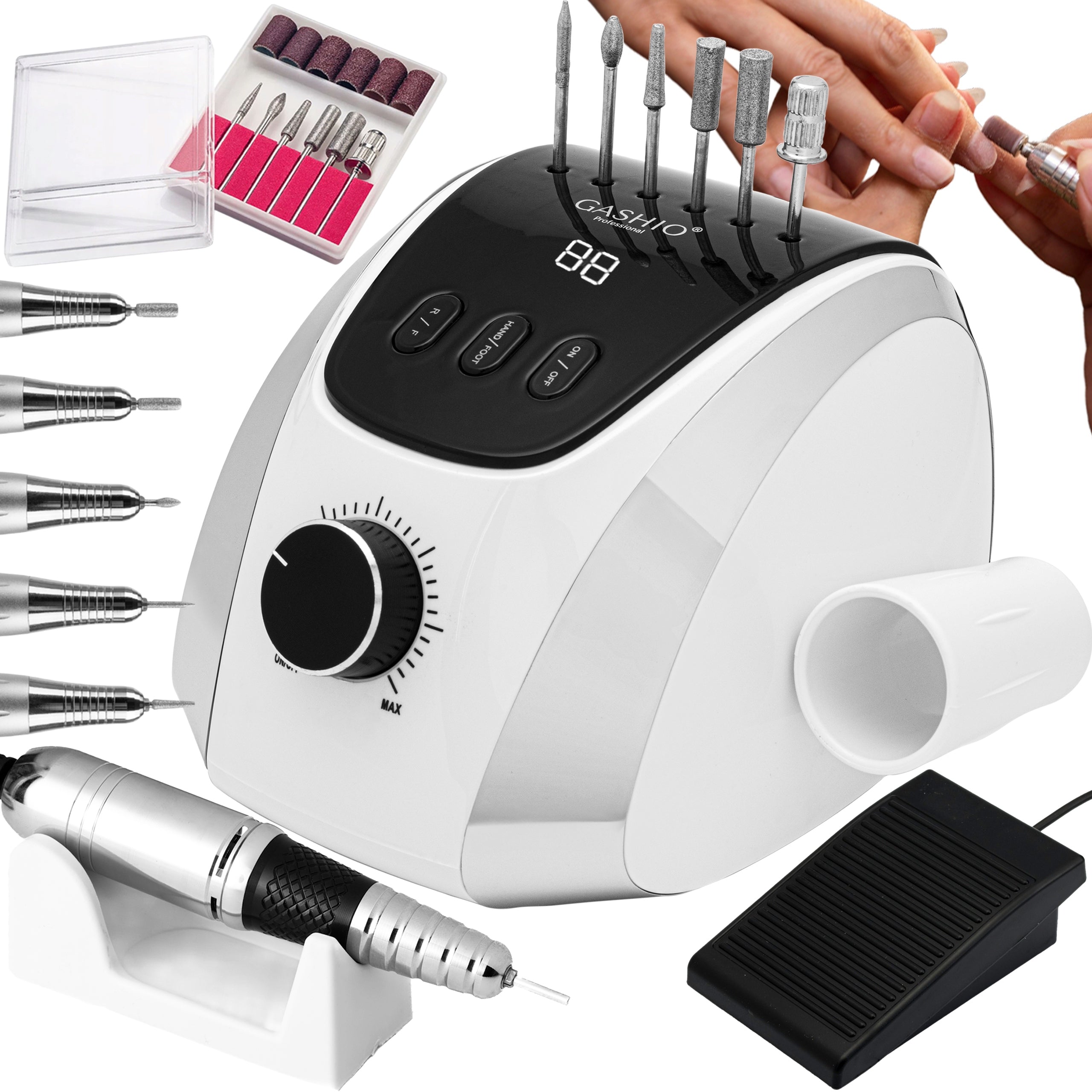 Nail Milling Machine Professional Manicure Pedicure 65W + Cutter Set
