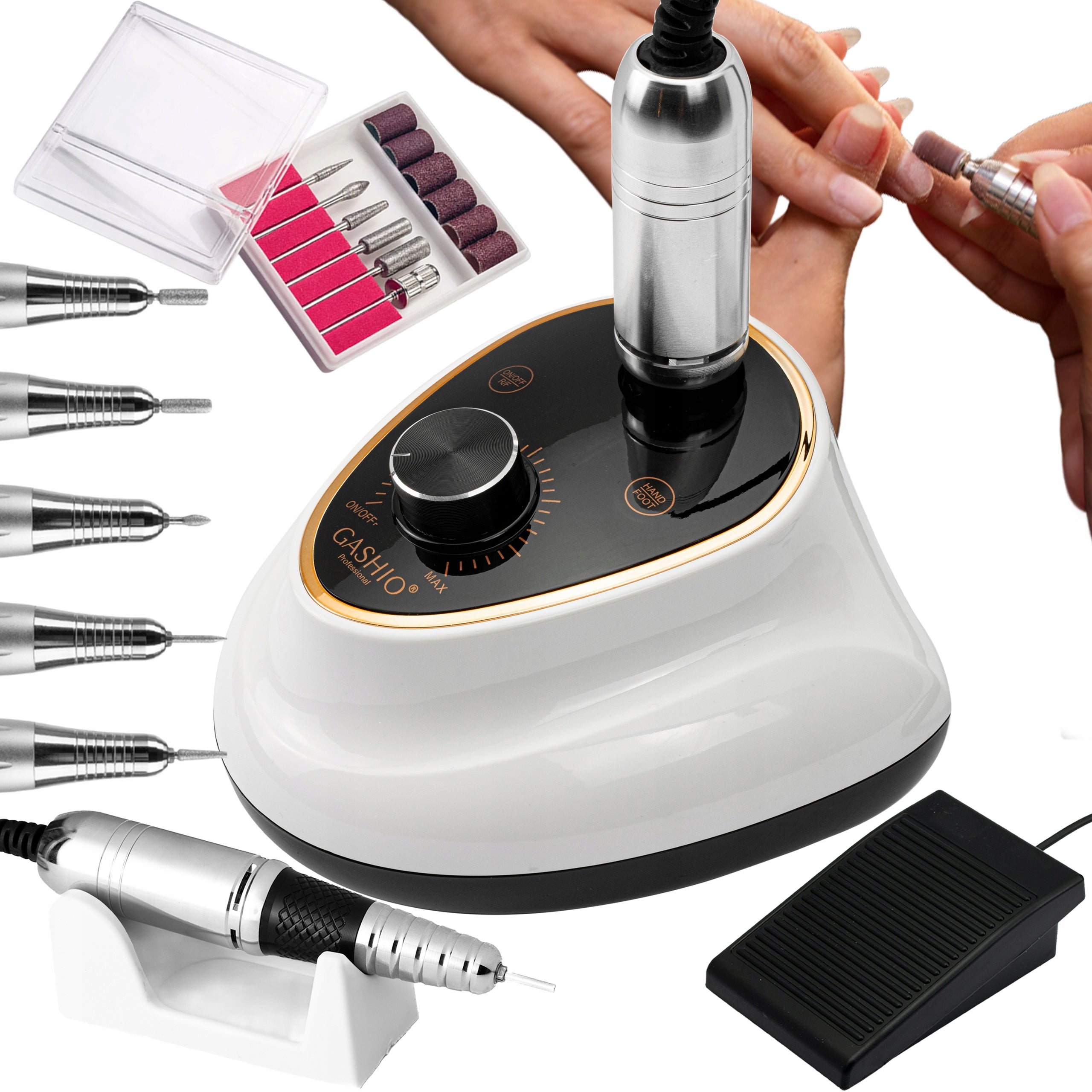 Nail Milling Machine Professional Manicure Pedicure 65W with Cutter Set