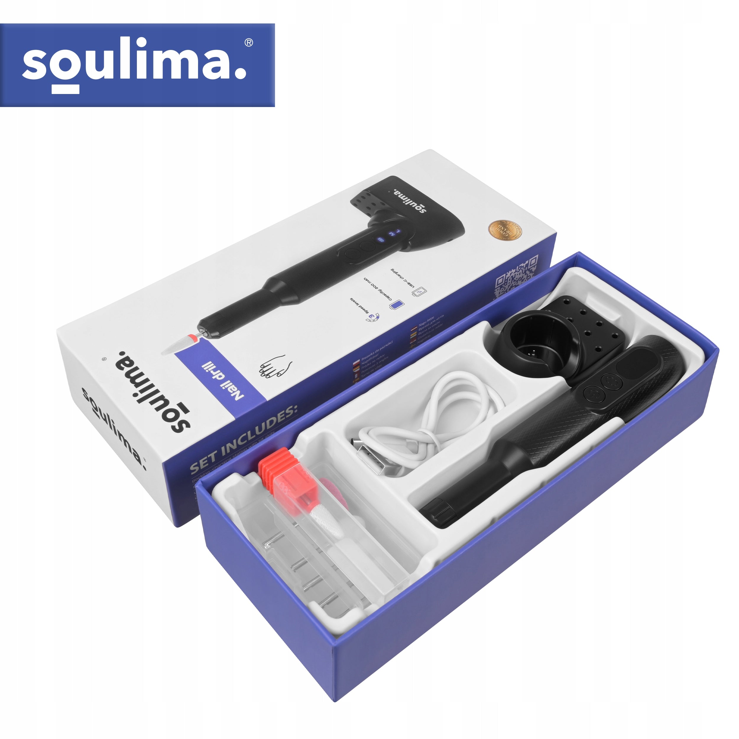 Nail Milling Machine Professional Wireless Manicure USB-C Cutter Set Packaging status original